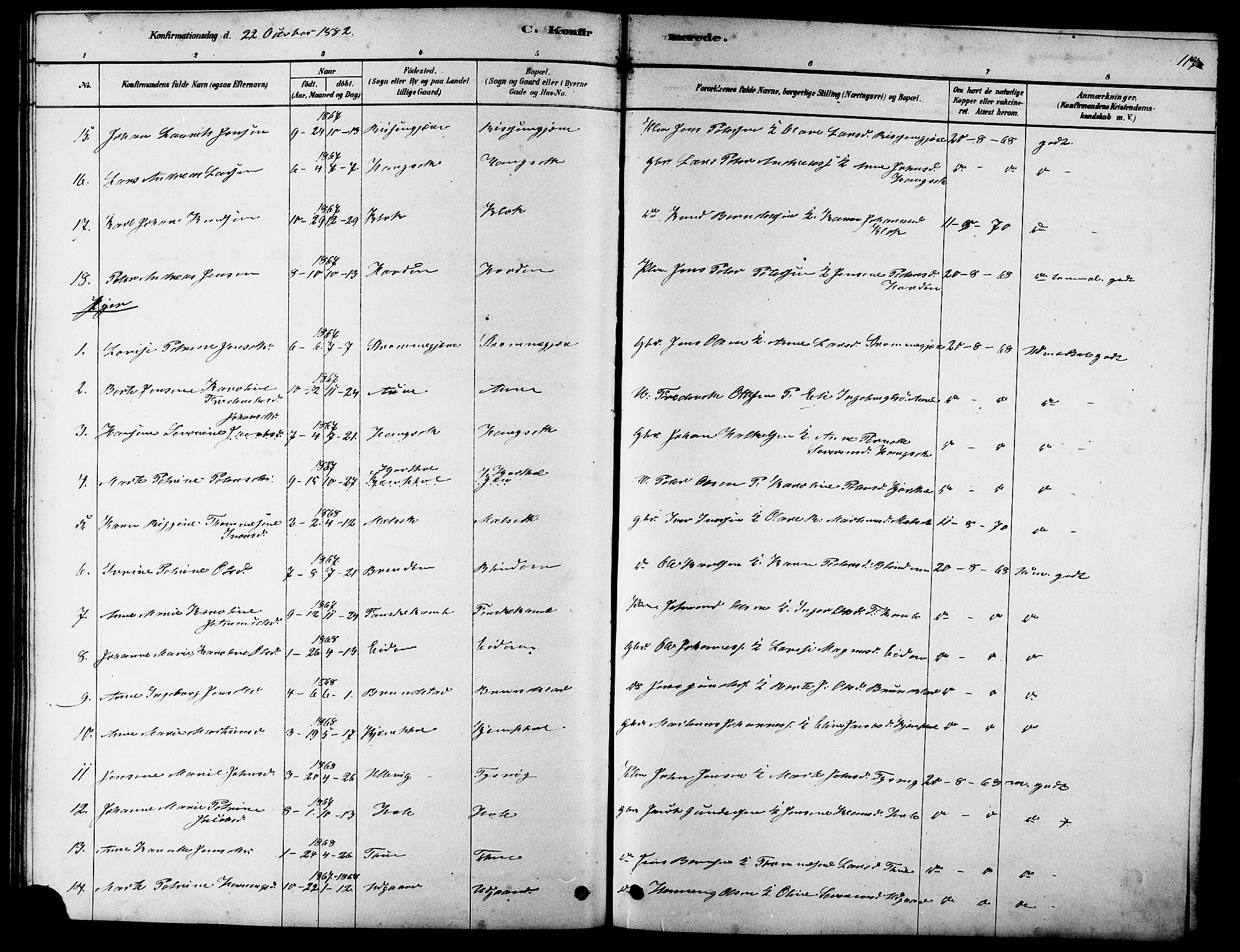 Ministerialprotokoller, klokkerbøker og fødselsregistre - Møre og Romsdal, AV/SAT-A-1454/523/L0339: Parish register (copy) no. 523C02, 1878-1891, p. 117