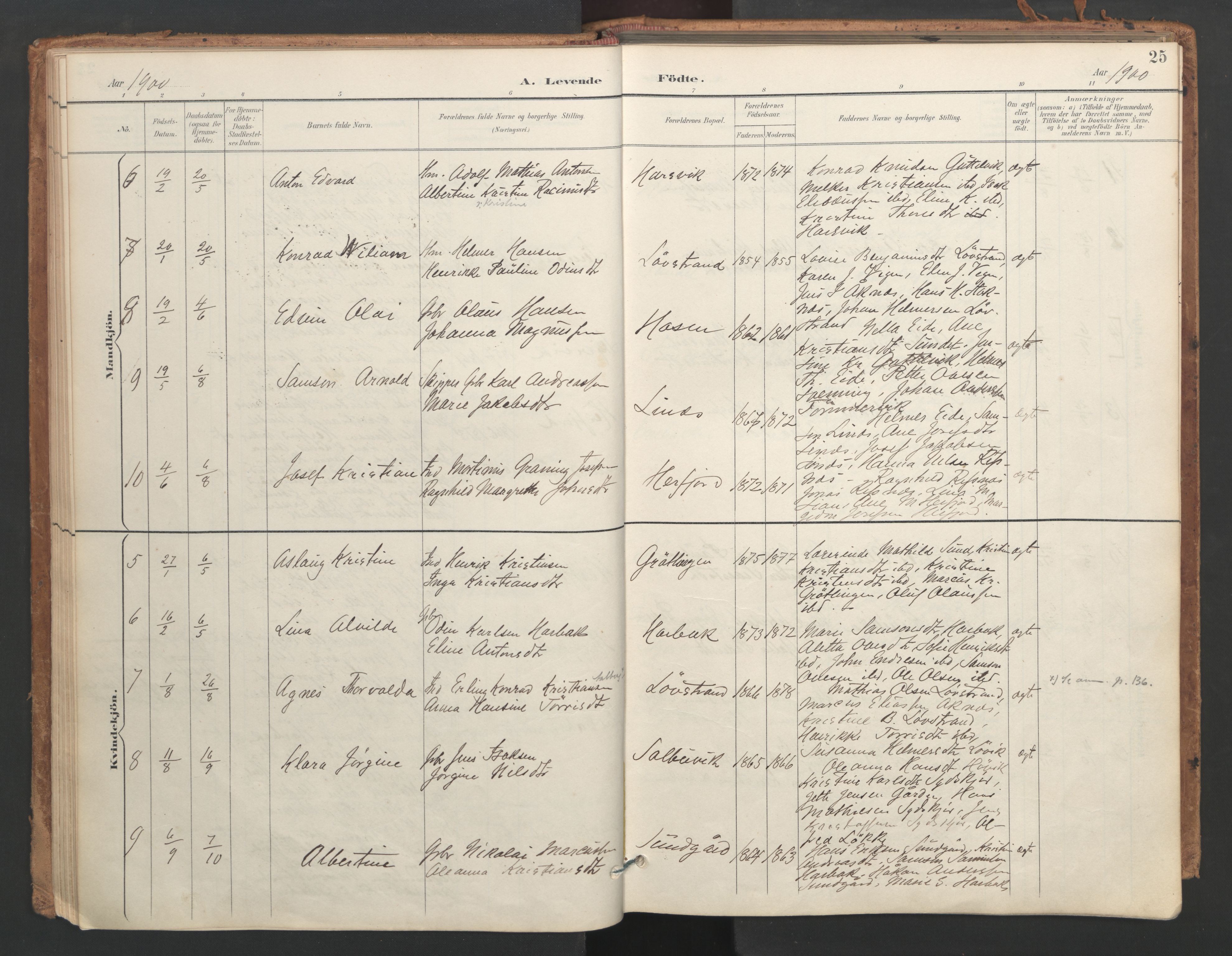 Ministerialprotokoller, klokkerbøker og fødselsregistre - Sør-Trøndelag, AV/SAT-A-1456/656/L0693: Parish register (official) no. 656A02, 1894-1913, p. 25