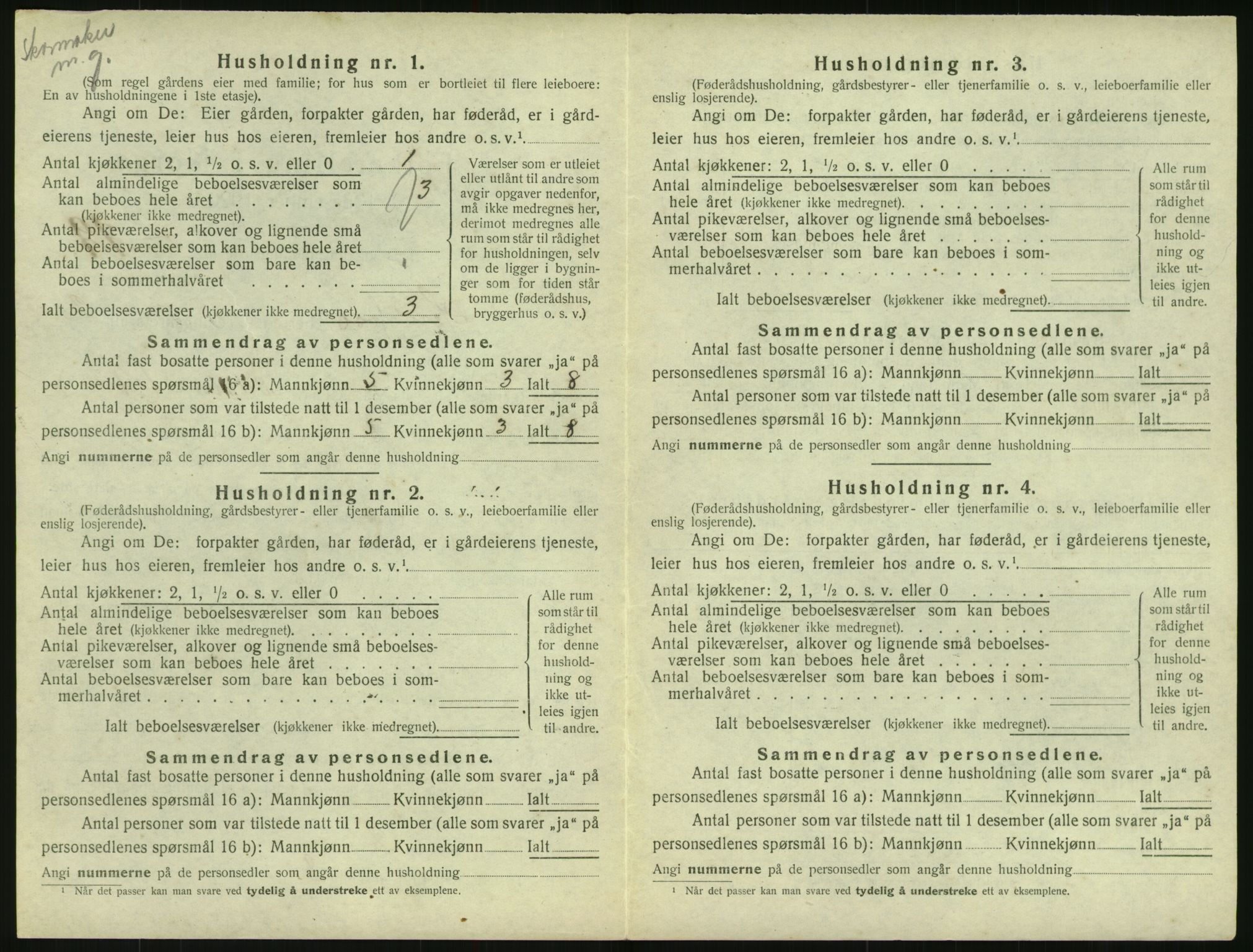 SAK, 1920 census for Herefoss, 1920, p. 85