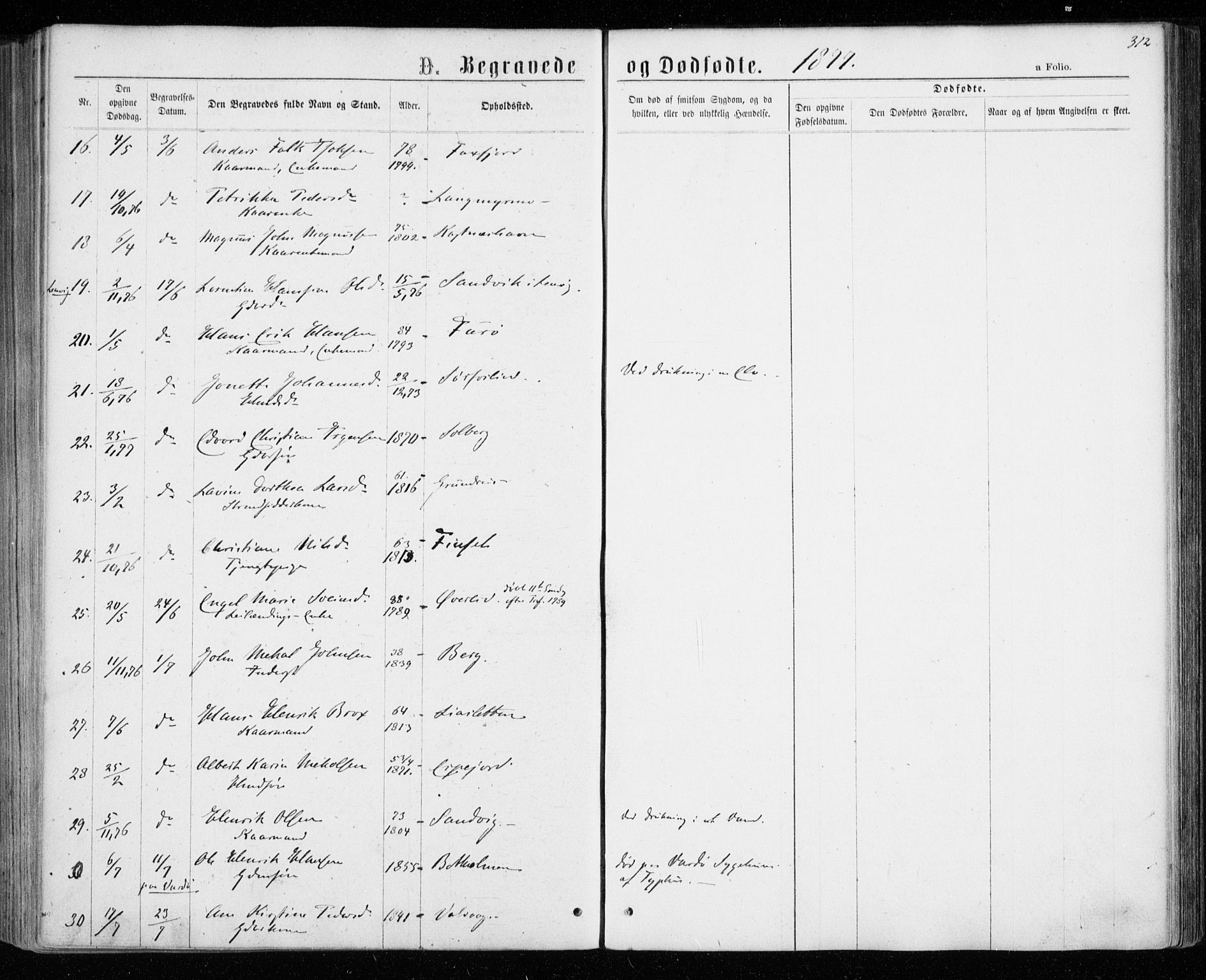 Tranøy sokneprestkontor, SATØ/S-1313/I/Ia/Iaa/L0008kirke: Parish register (official) no. 8, 1867-1877, p. 312