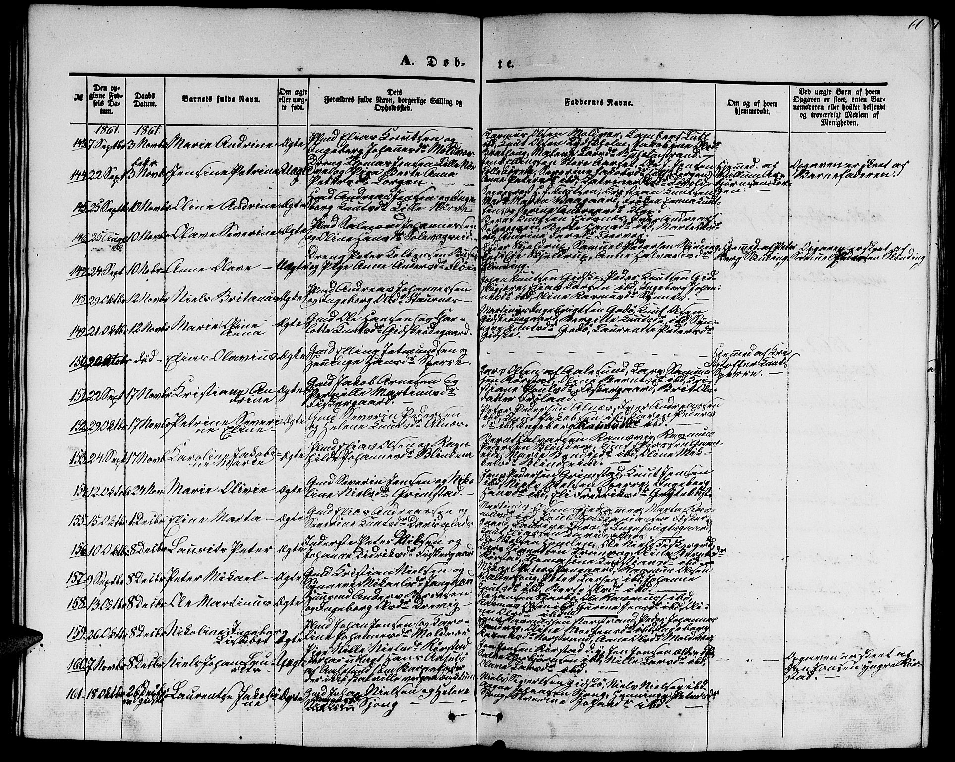 Ministerialprotokoller, klokkerbøker og fødselsregistre - Møre og Romsdal, AV/SAT-A-1454/528/L0427: Parish register (copy) no. 528C08, 1855-1864, p. 60