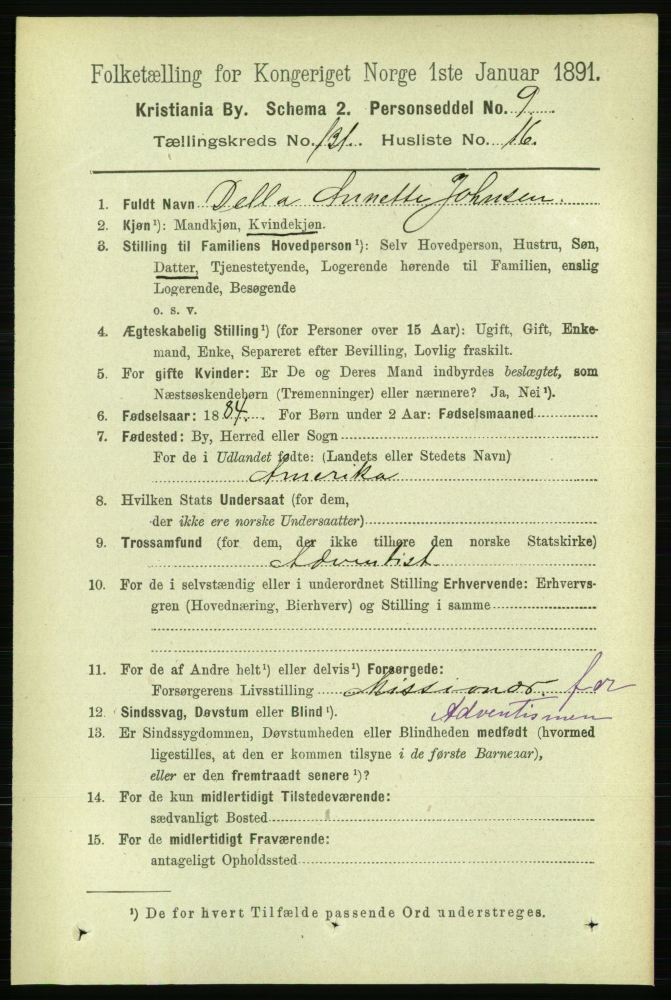 RA, 1891 census for 0301 Kristiania, 1891, p. 71149