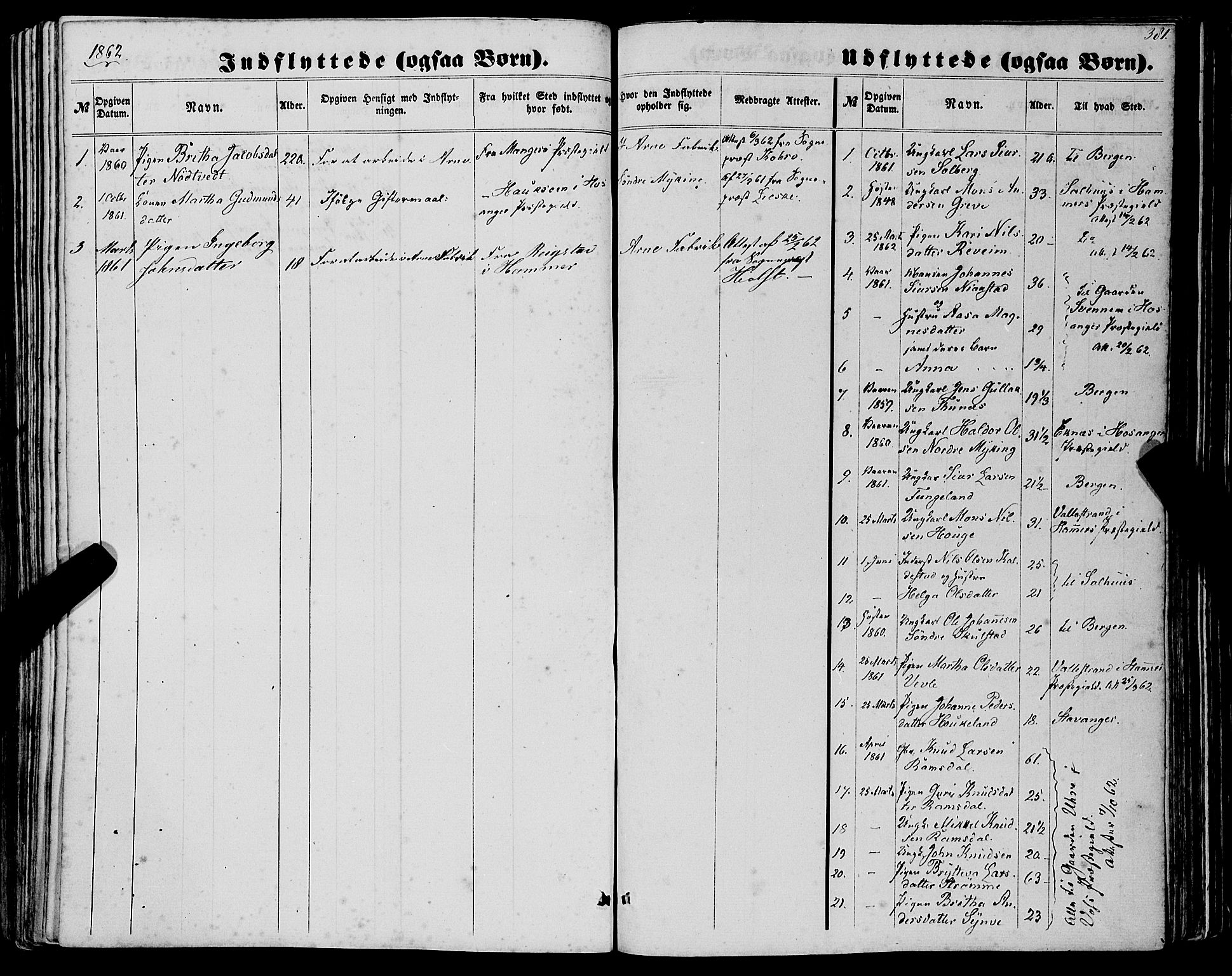 Haus sokneprestembete, SAB/A-75601/H/Haa: Parish register (official) no. A 17, 1858-1870, p. 381