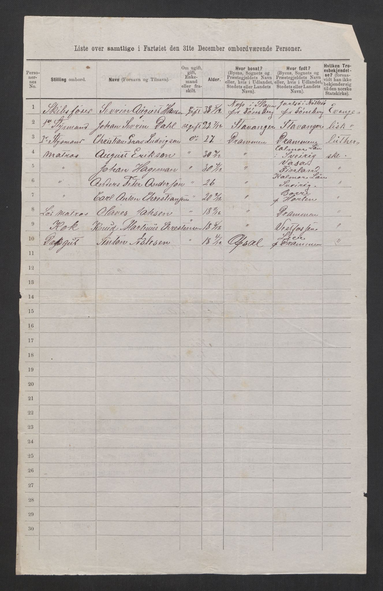 RA, 1875 census, lists of crew on ships: Ships in domestic ports, 1875, p. 218