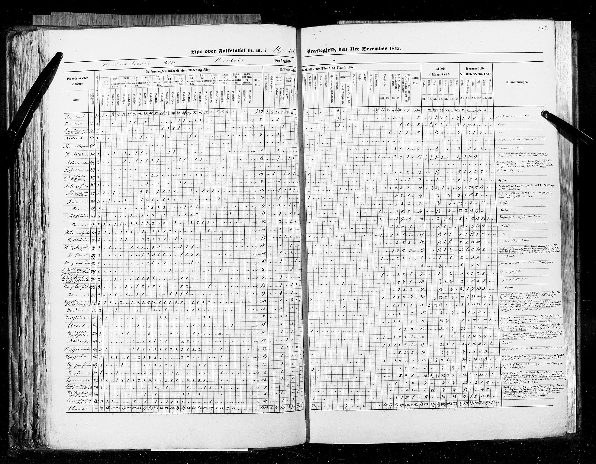 RA, Census 1845, vol. 5: Bratsberg amt og Nedenes og Råbyggelaget amt, 1845, p. 142