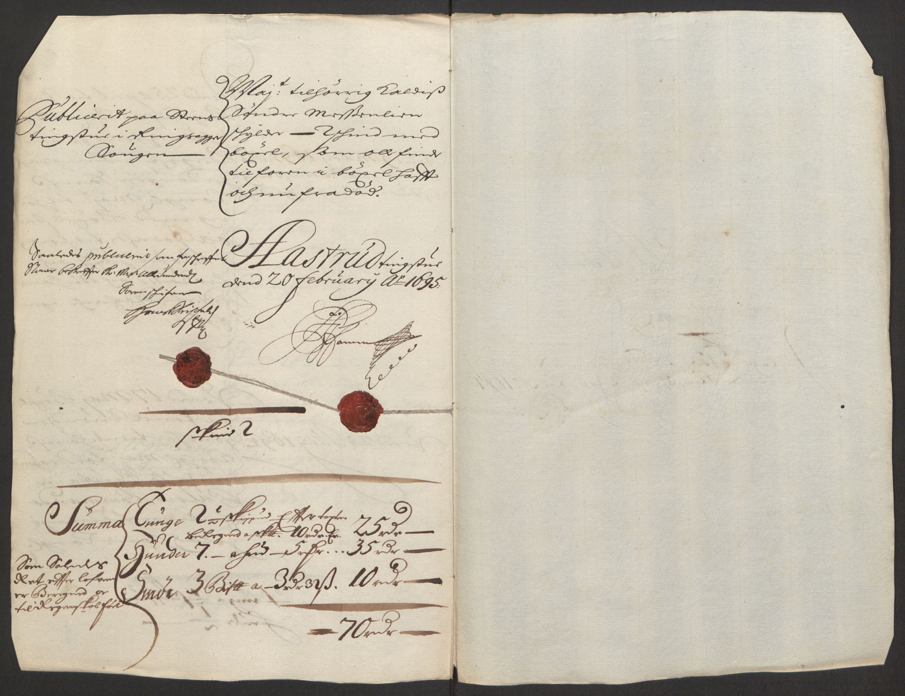 Rentekammeret inntil 1814, Reviderte regnskaper, Fogderegnskap, RA/EA-4092/R16/L1035: Fogderegnskap Hedmark, 1694, p. 69