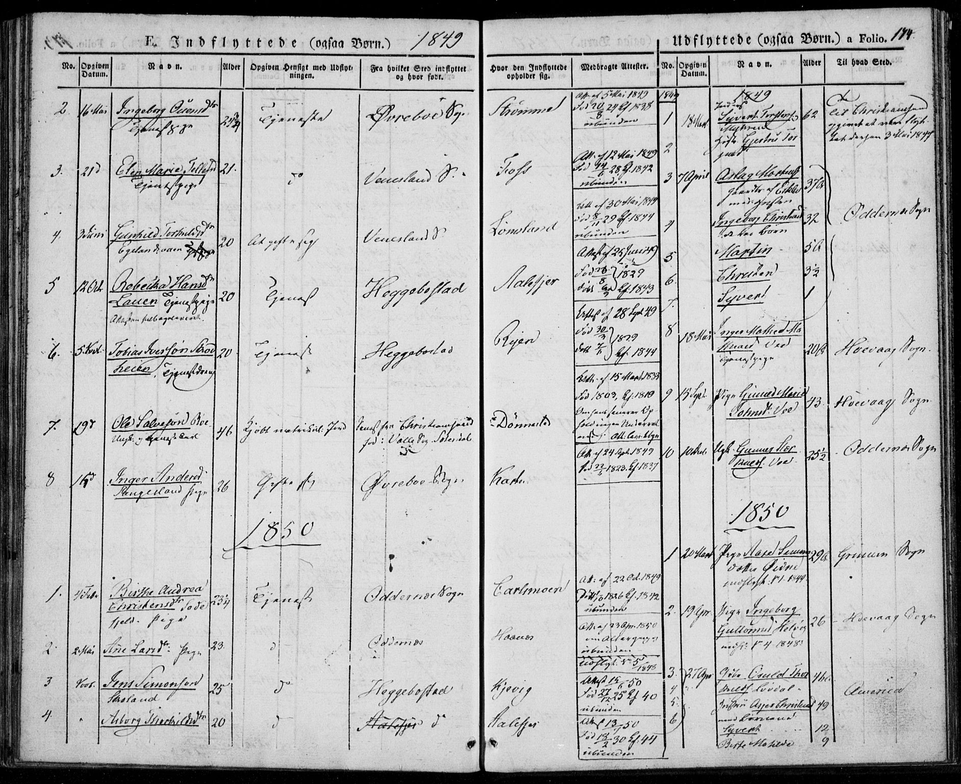 Tveit sokneprestkontor, SAK/1111-0043/F/Fa/L0003: Parish register (official) no. A 3, 1829-1852, p. 174