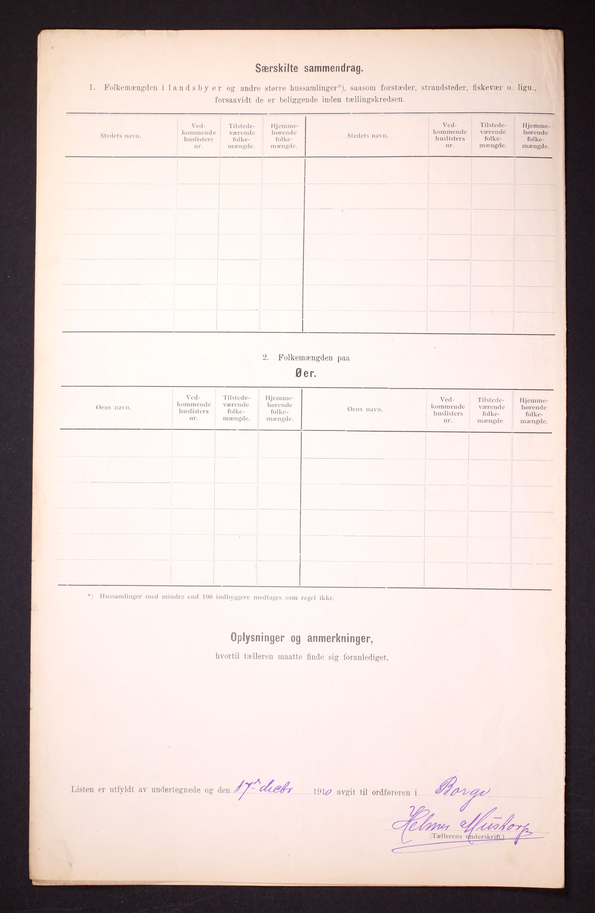 RA, 1910 census for Borge, 1910, p. 40