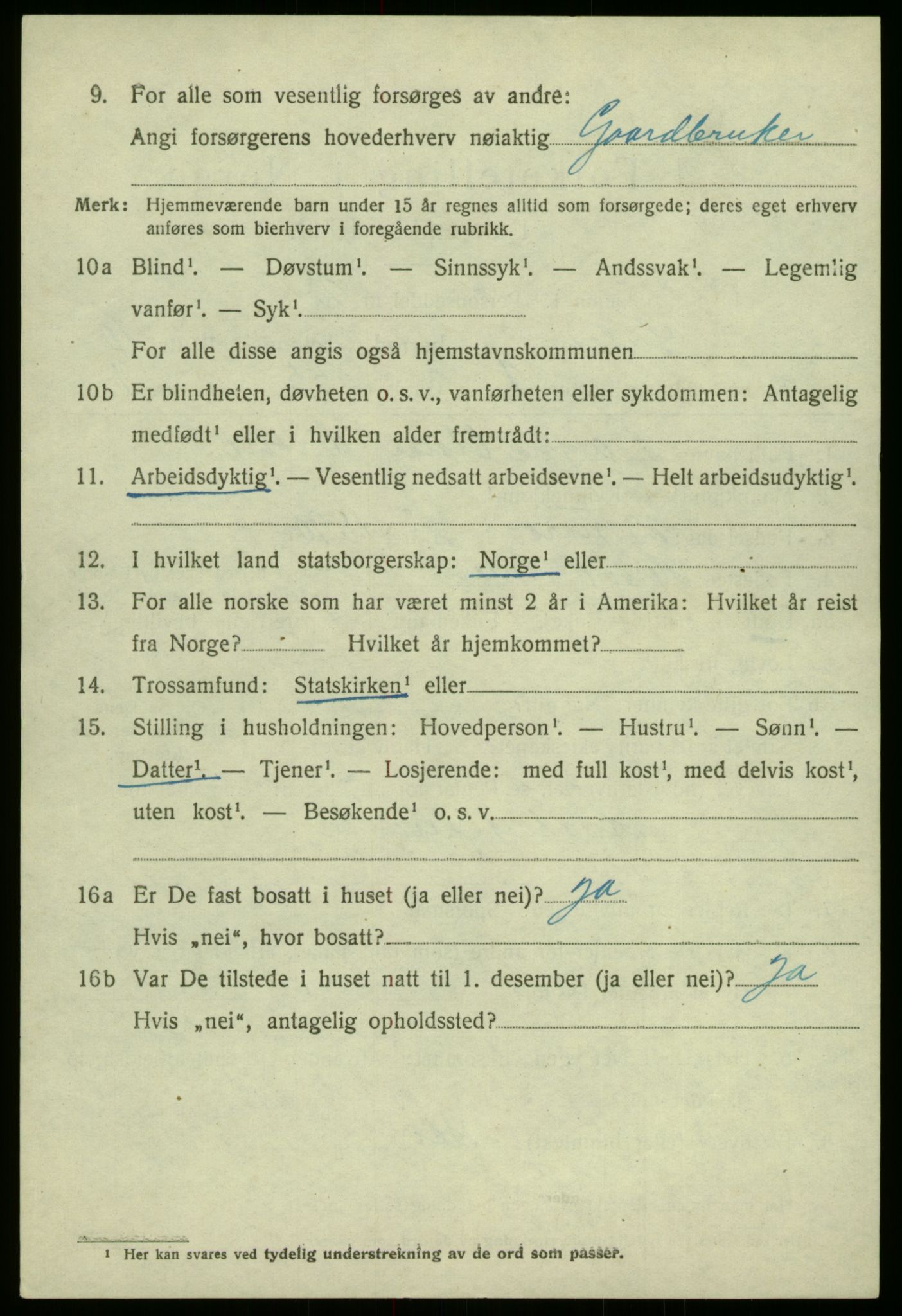 SAB, 1920 census for Solund, 1920, p. 3409