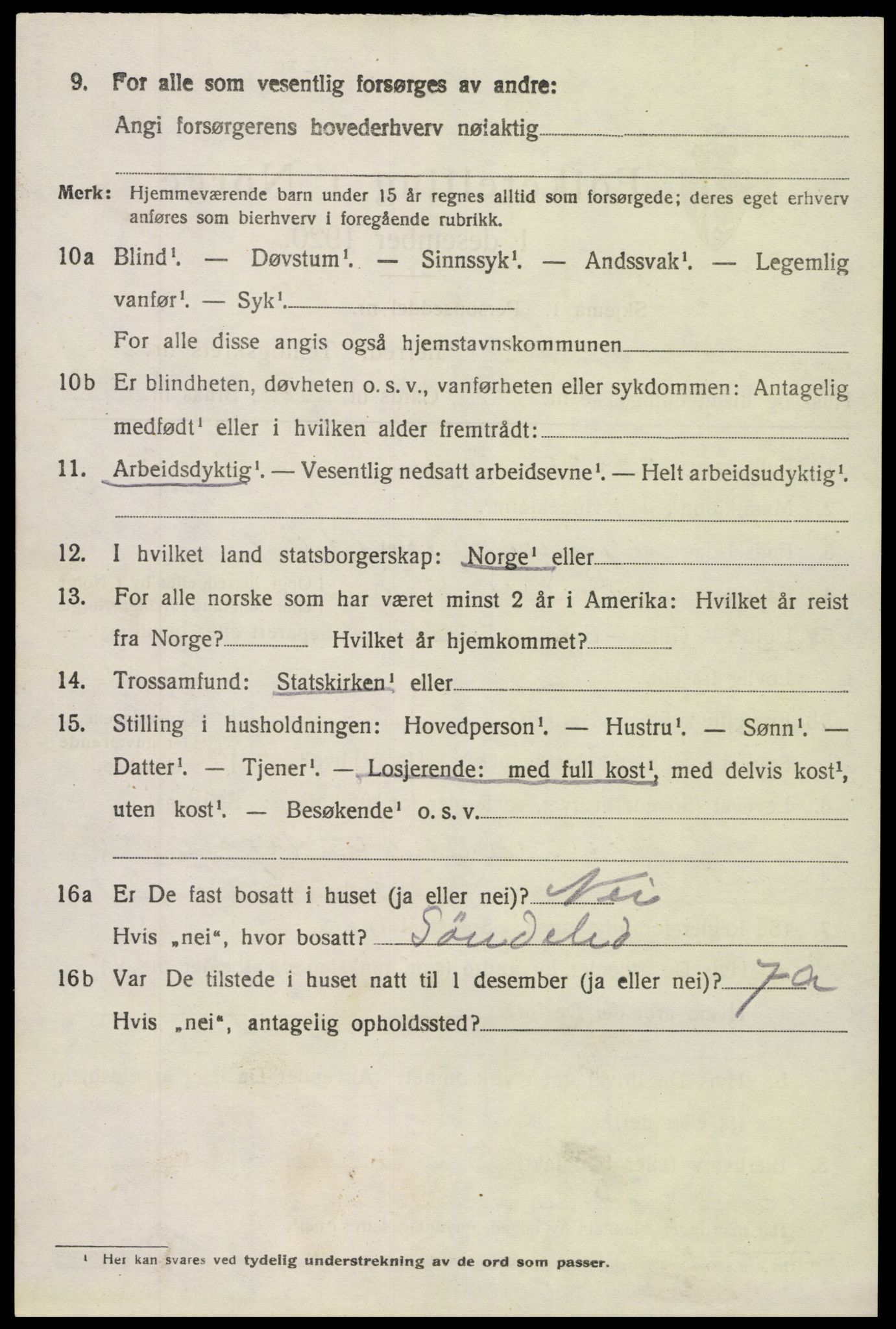 SAK, 1920 census for Vegårshei, 1920, p. 4031