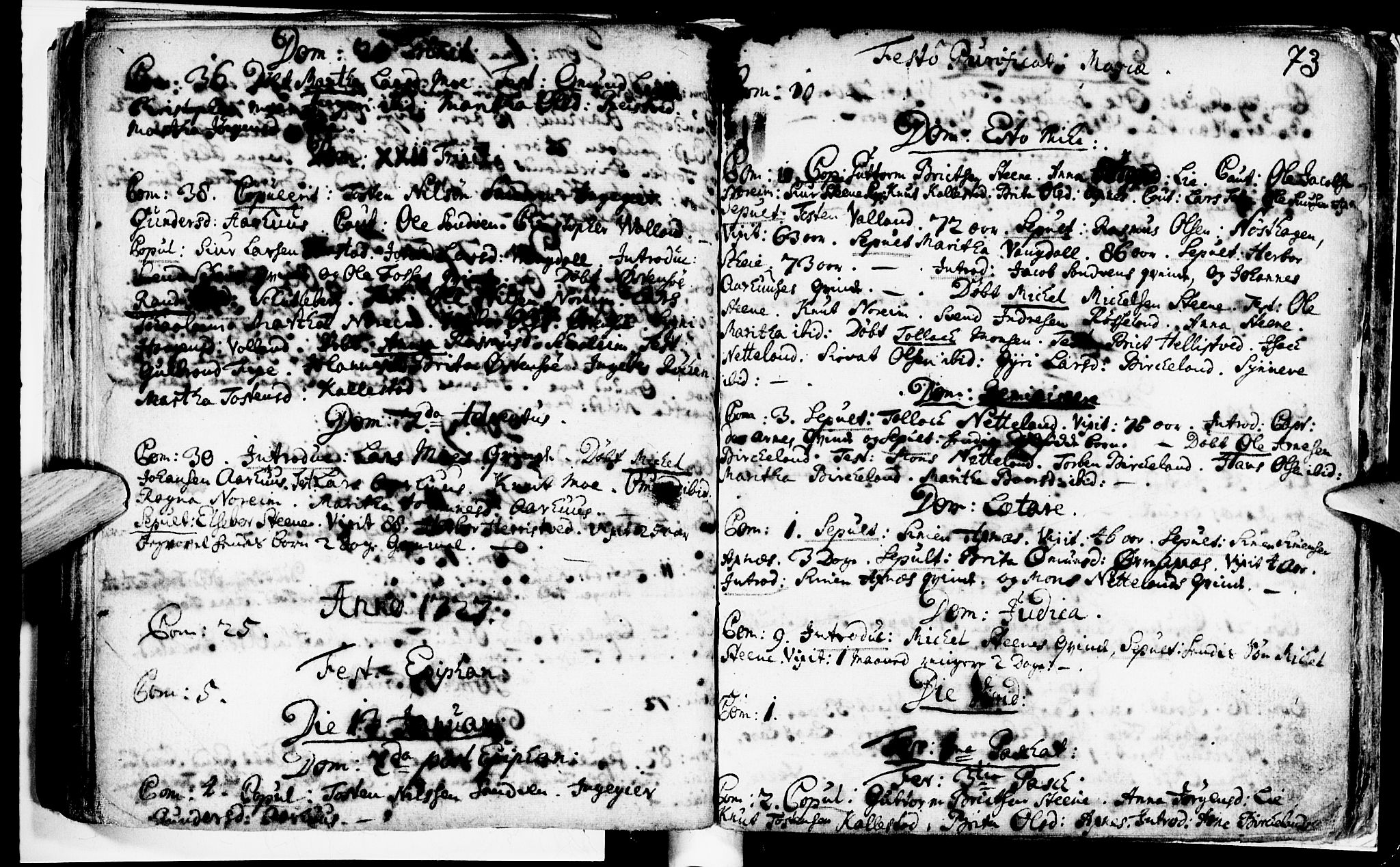 Kvam sokneprestembete, AV/SAB-A-76201/H/Haa: Parish register (official) no. A 2, 1696-1741, p. 73