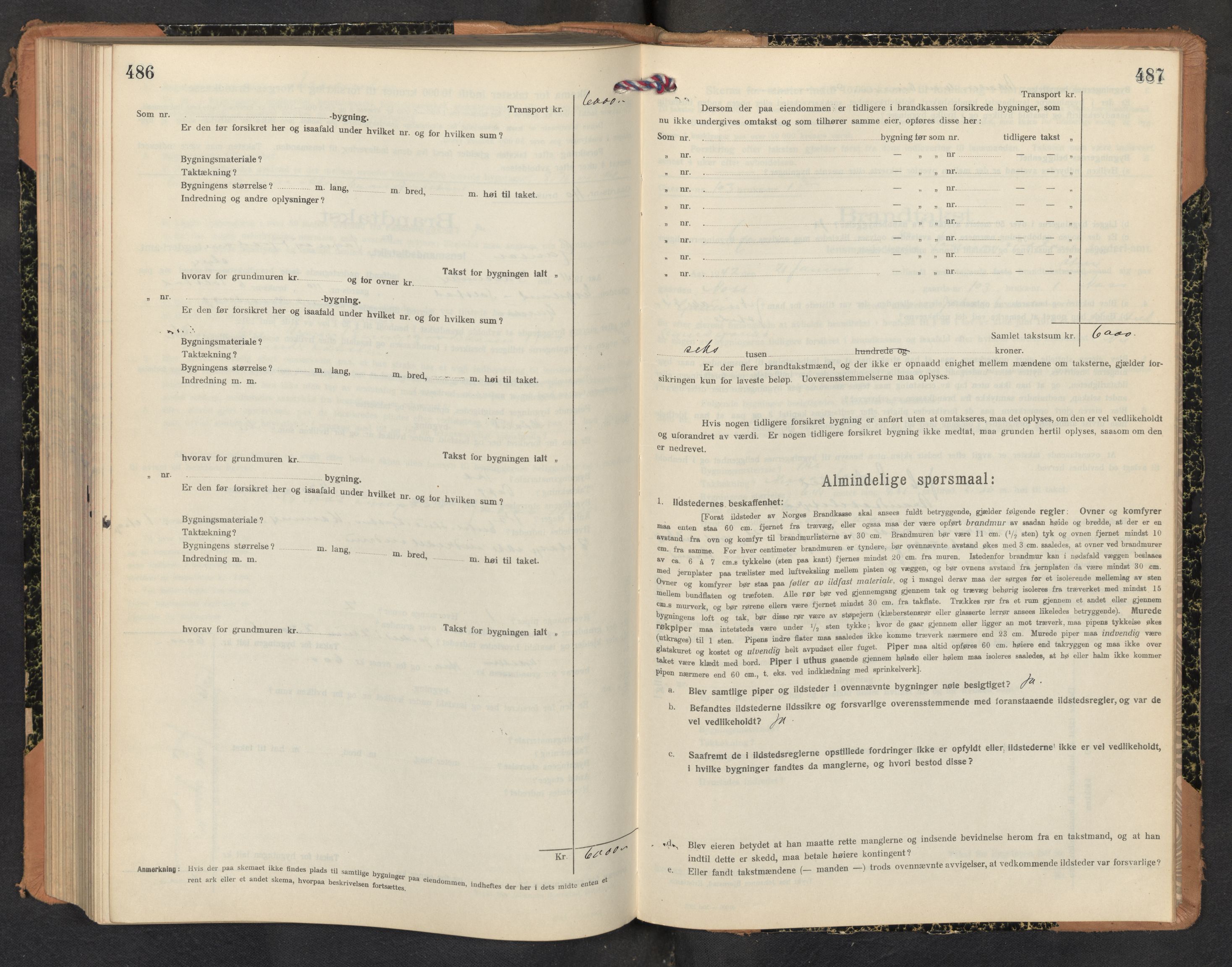 Lensmannen i Gaular, AV/SAB-A-27601/0012/L0006: Branntakstprotokoll, skjematakst, 1917-1943, p. 486-487