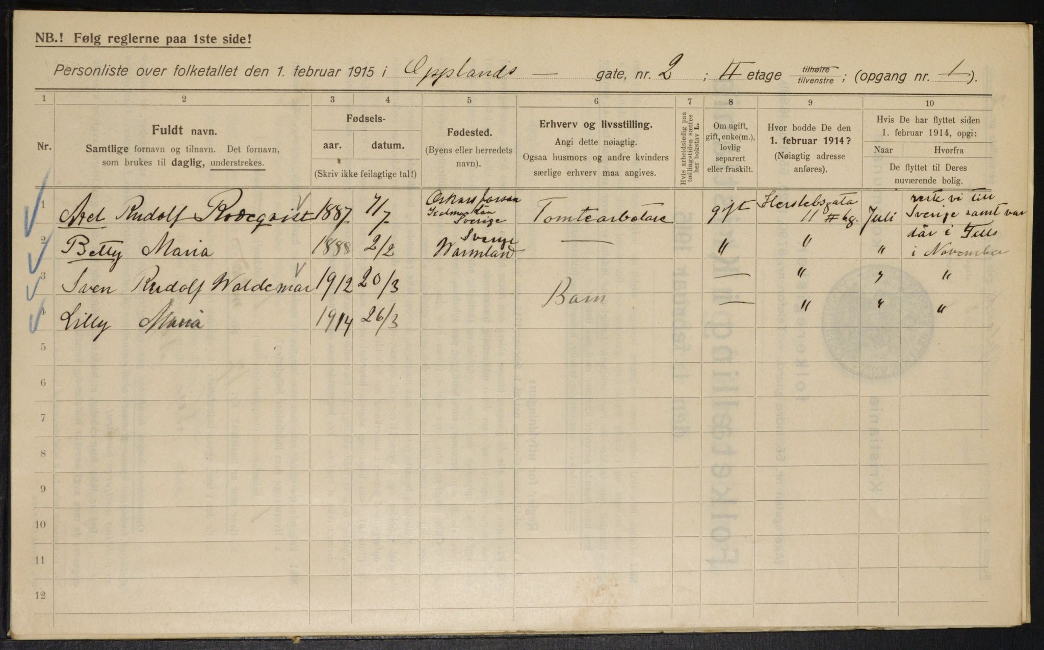 OBA, Municipal Census 1915 for Kristiania, 1915, p. 75239