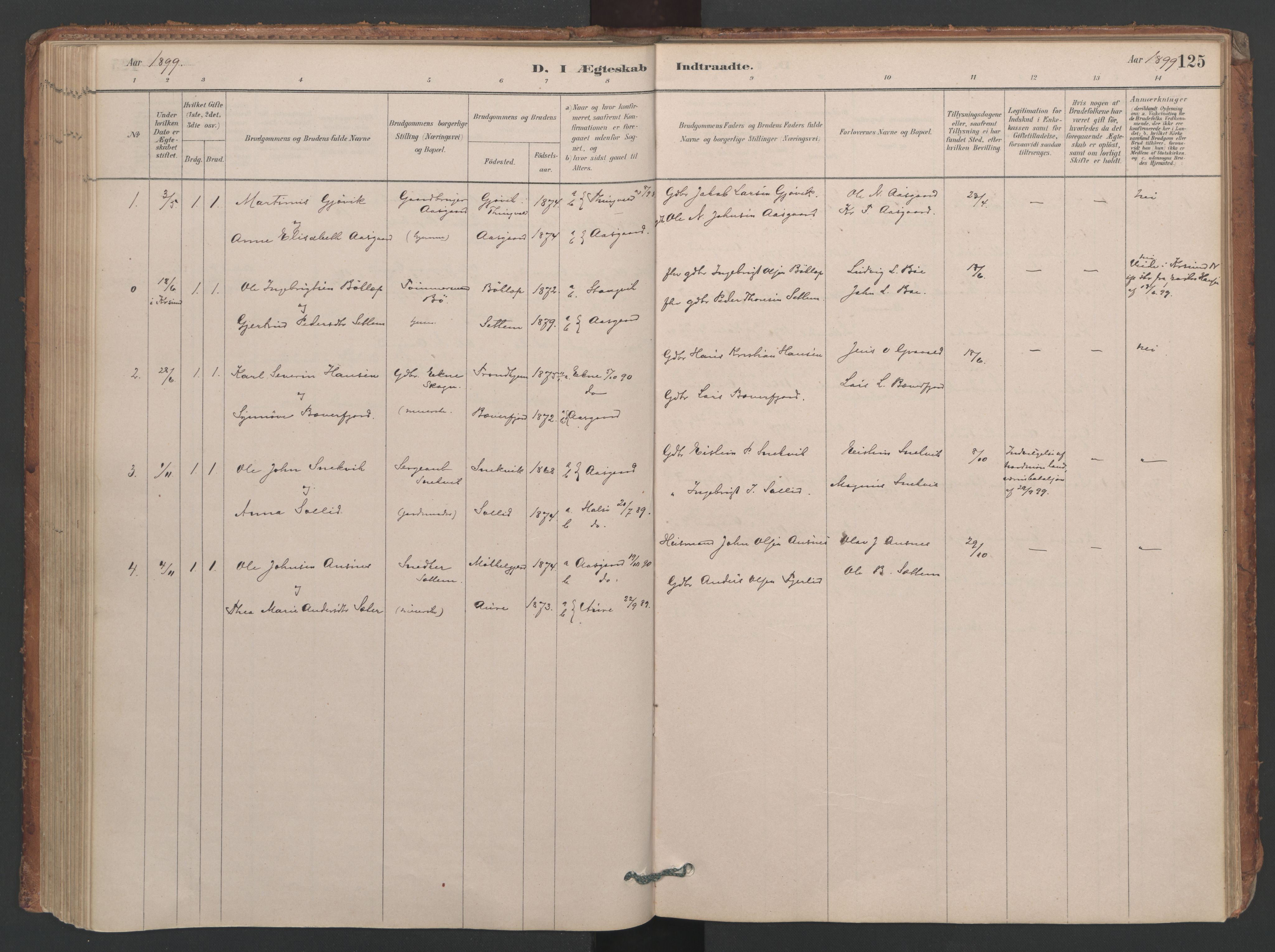 Ministerialprotokoller, klokkerbøker og fødselsregistre - Møre og Romsdal, AV/SAT-A-1454/594/L1036: Parish register (official) no. 594A02 (?), 1879-1910, p. 125