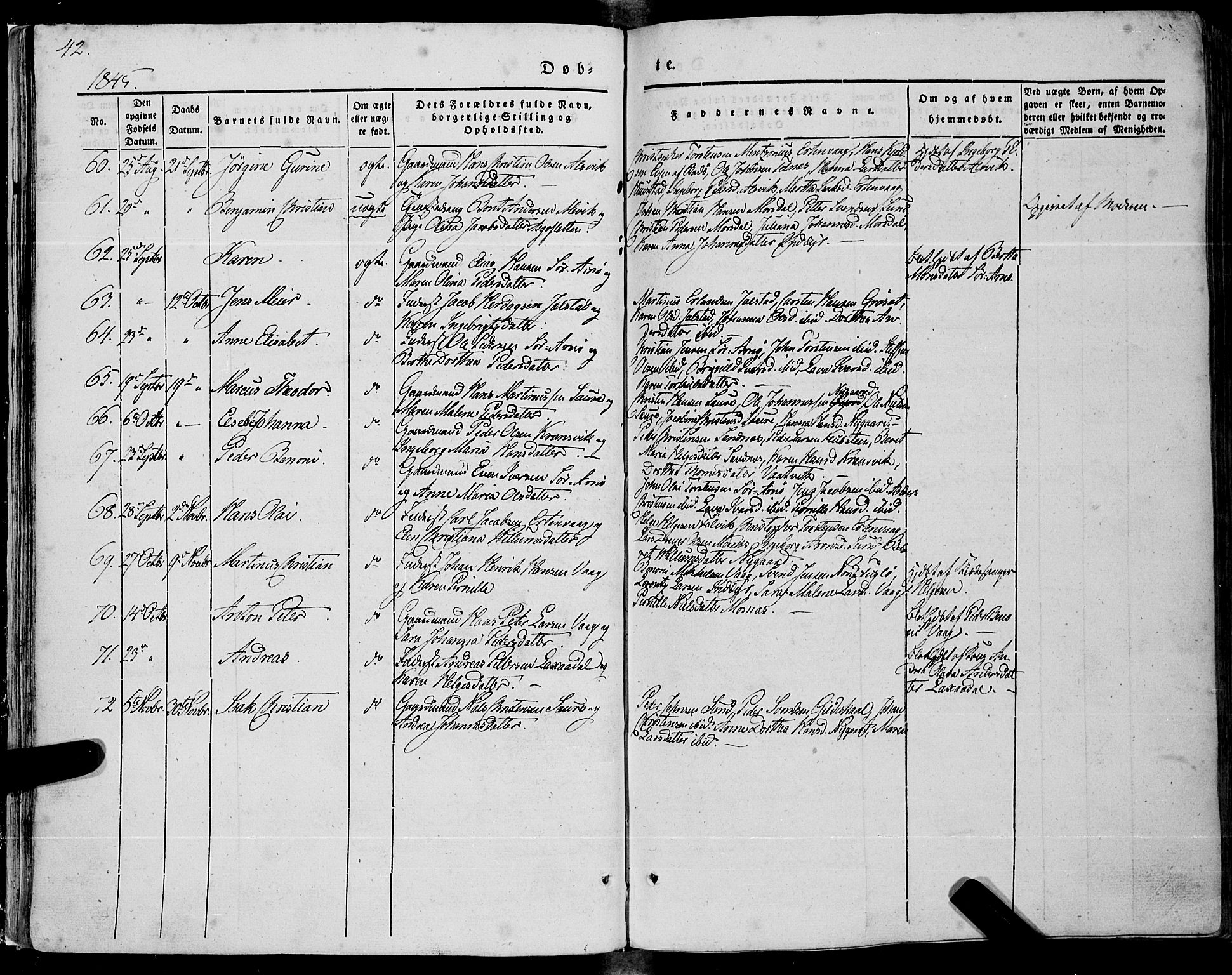 Ministerialprotokoller, klokkerbøker og fødselsregistre - Nordland, SAT/A-1459/805/L0097: Parish register (official) no. 805A04, 1837-1861, p. 42