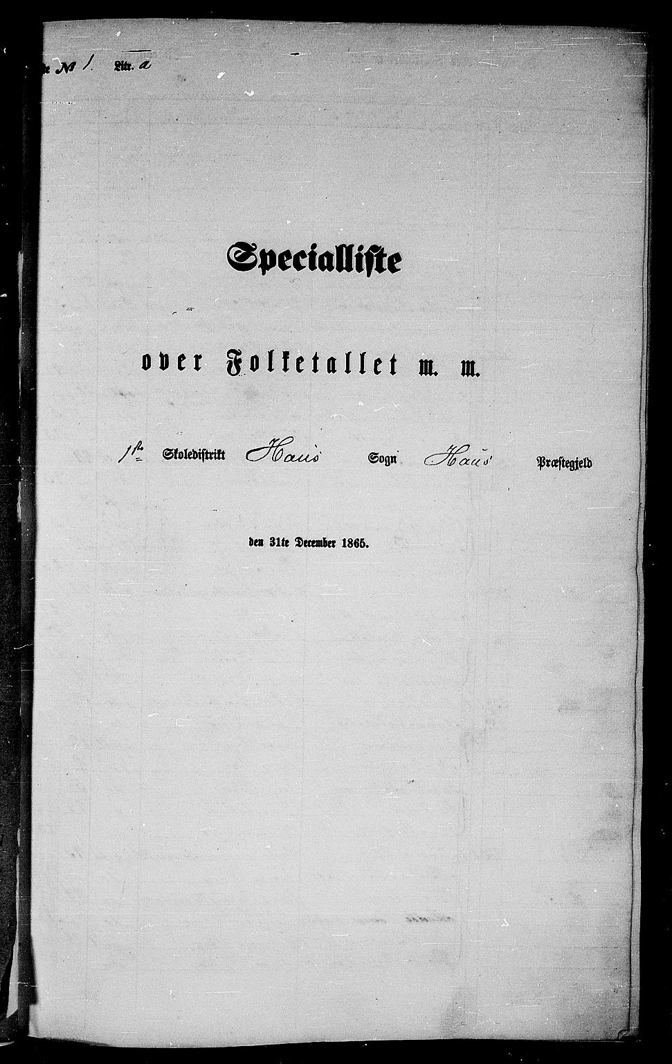 RA, 1865 census for Haus, 1865, p. 17