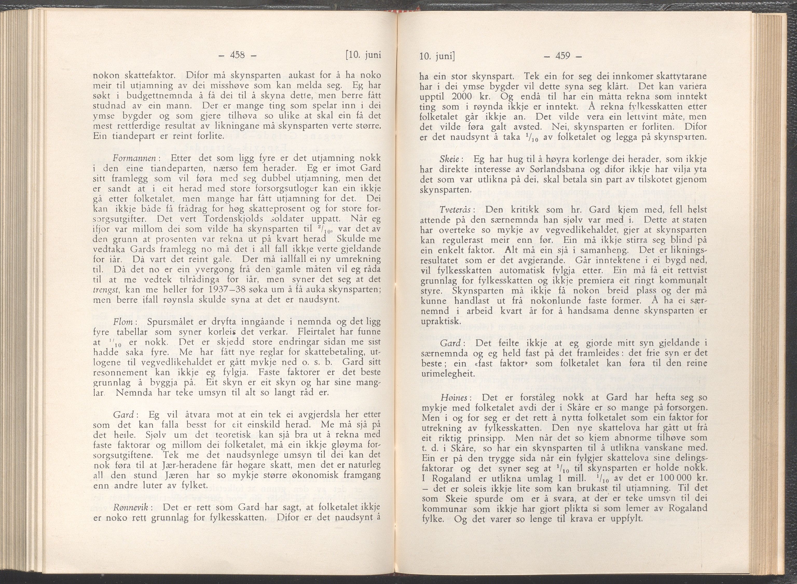 Rogaland fylkeskommune - Fylkesrådmannen , IKAR/A-900/A/Aa/Aaa/L0055: Møtebok , 1936, p. 458-459