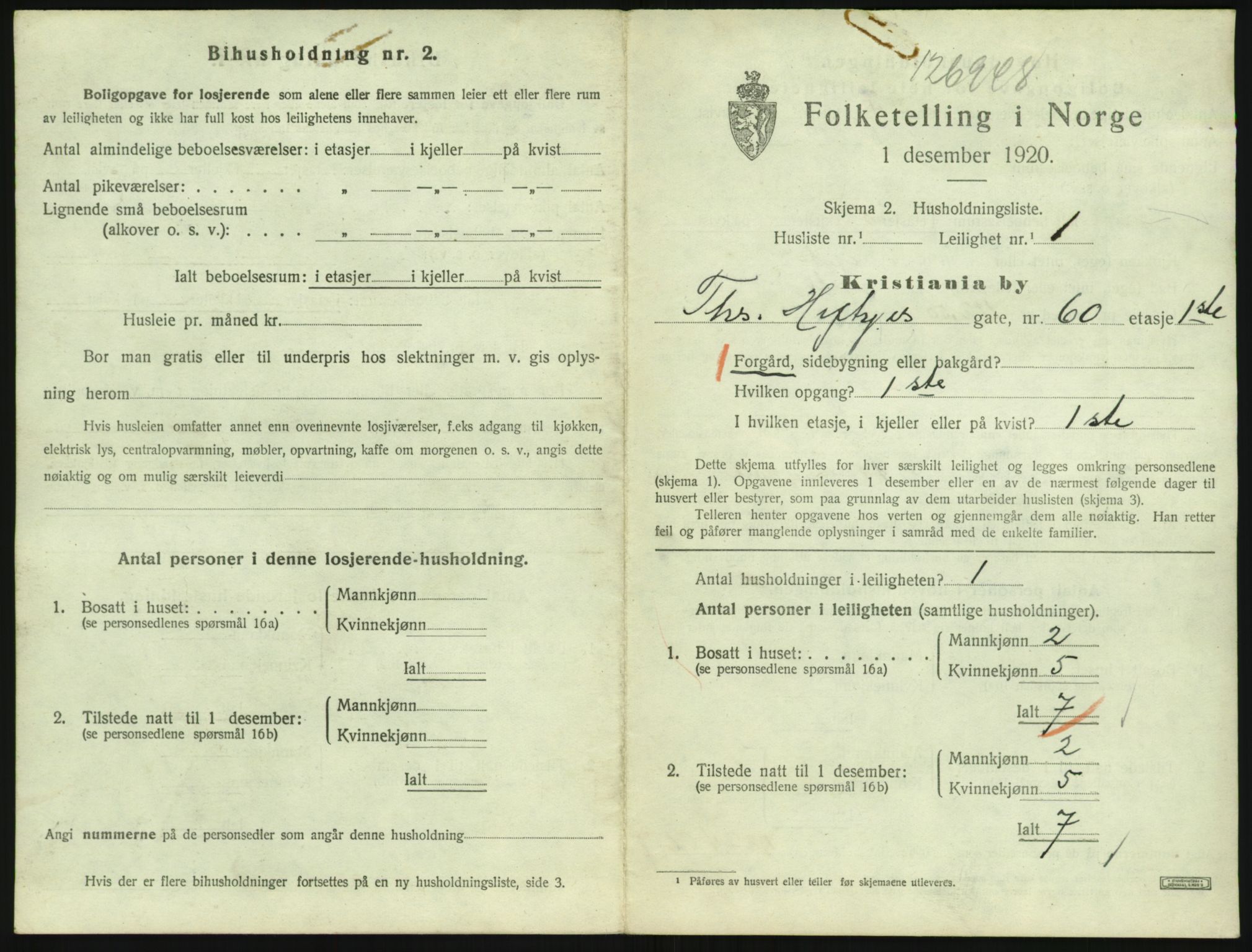 SAO, 1920 census for Kristiania, 1920, p. 111423