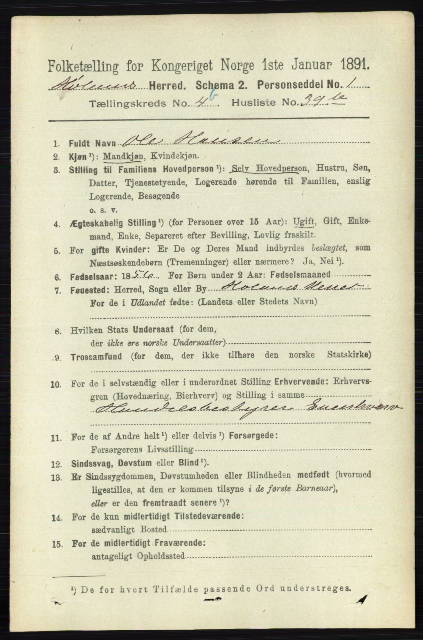 RA, 1891 census for 0221 Høland, 1891, p. 3372