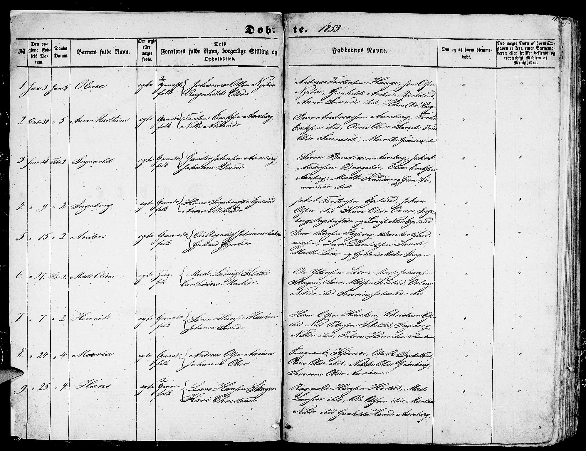 Gaular sokneprestembete, SAB/A-80001/H/Hab: Parish register (copy) no. A 1, 1853-1864, p. 4