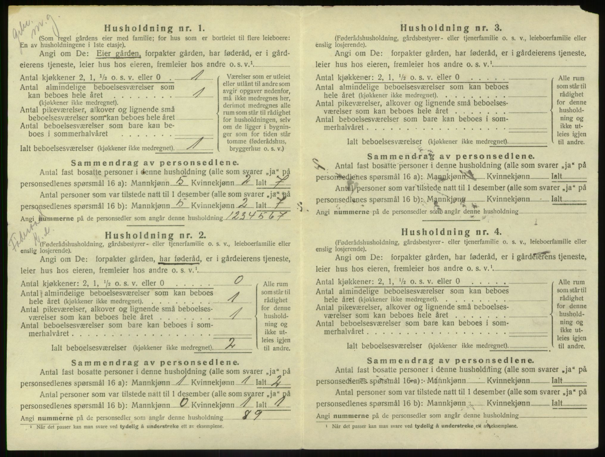 SAB, 1920 census for Naustdal, 1920, p. 858