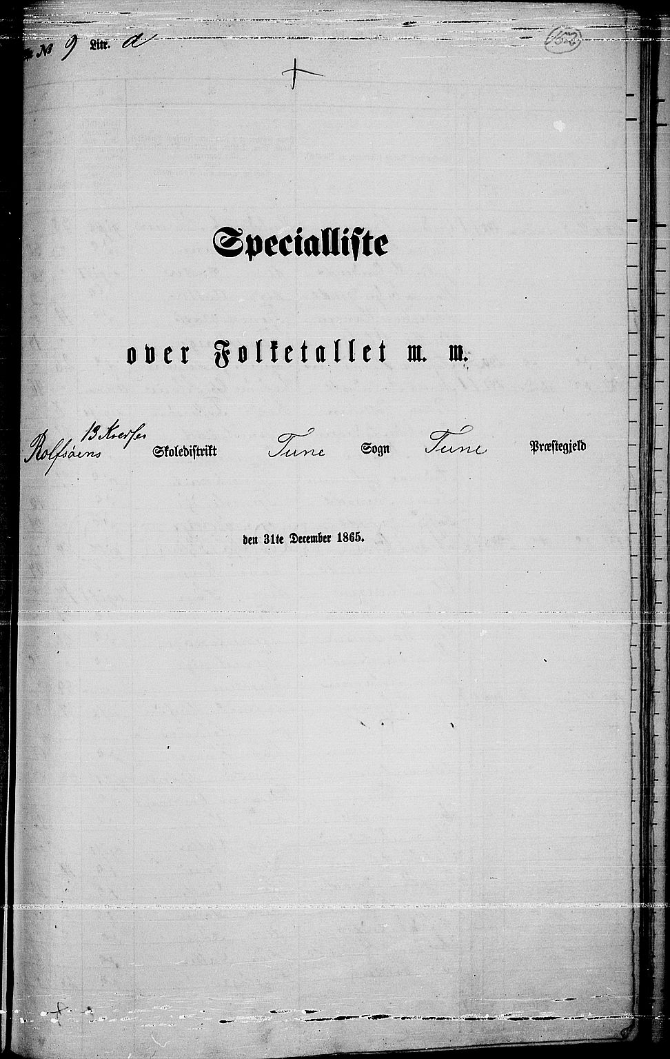 RA, 1865 census for Tune, 1865, p. 231