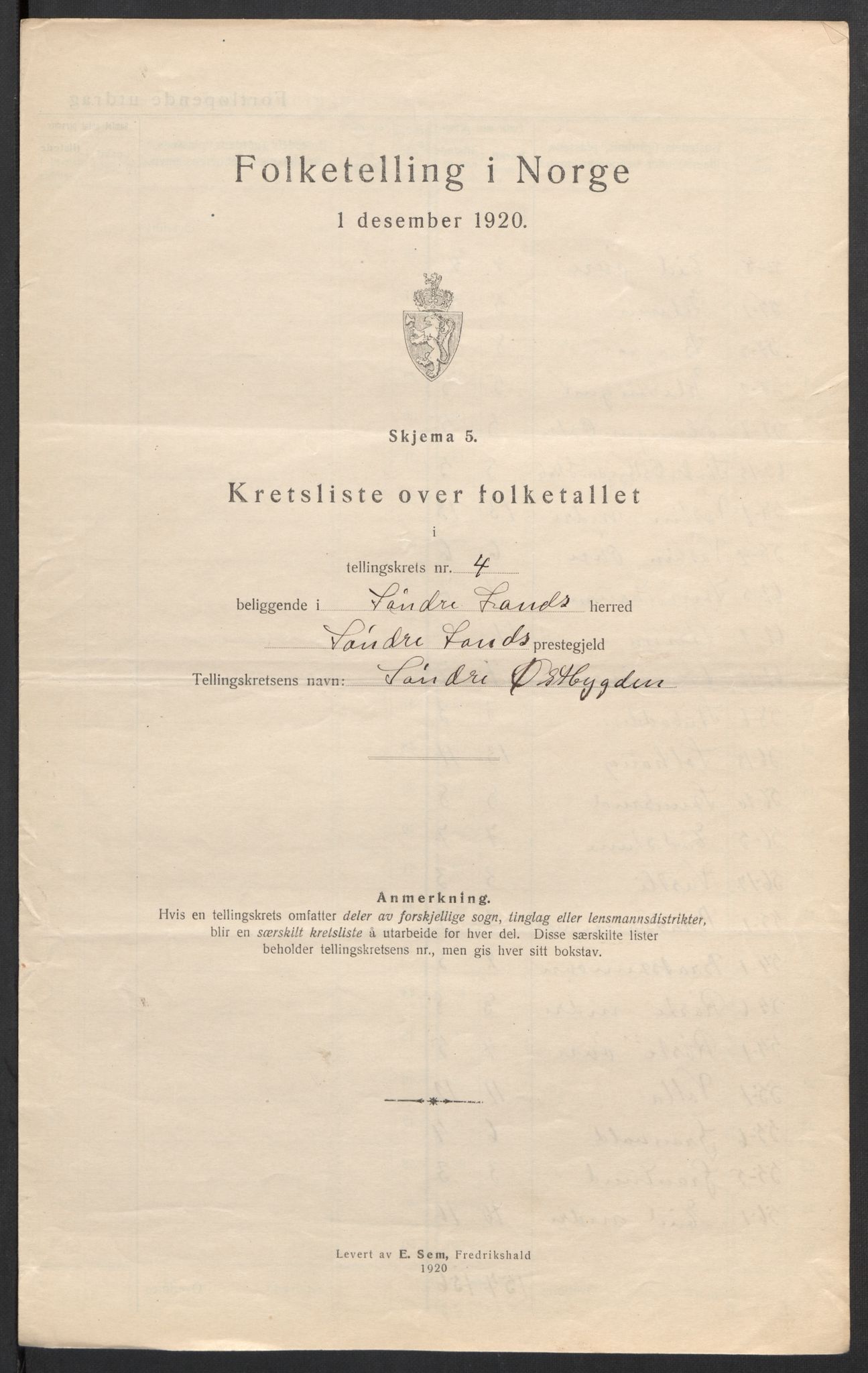 SAH, 1920 census for Søndre Land, 1920, p. 21