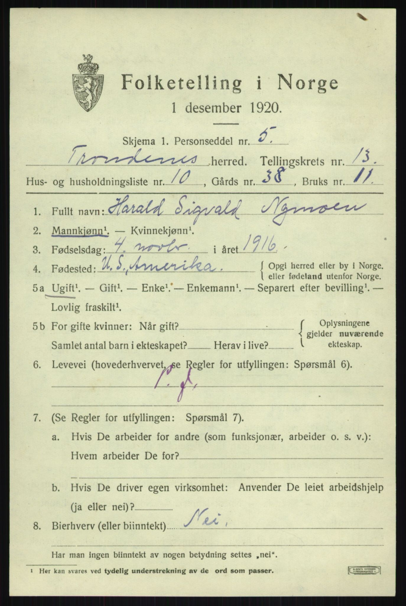 SATØ, 1920 census for Trondenes, 1920, p. 9473