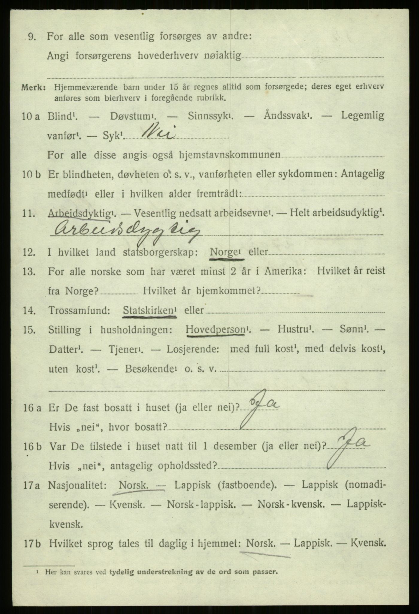 SATØ, 1920 census for Trondenes, 1920, p. 4850