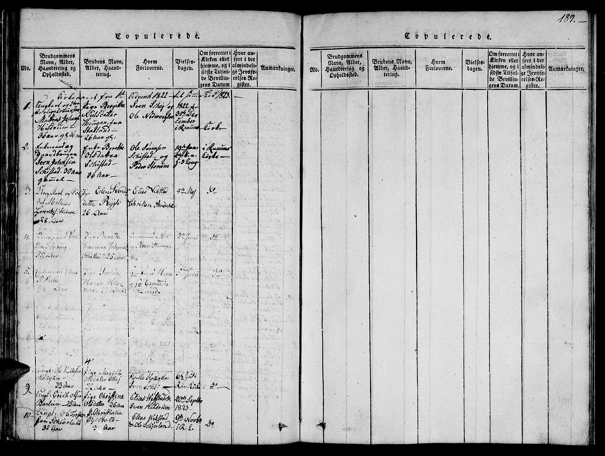 Ministerialprotokoller, klokkerbøker og fødselsregistre - Nord-Trøndelag, SAT/A-1458/764/L0559: Parish register (copy) no. 764C01, 1816-1824, p. 189