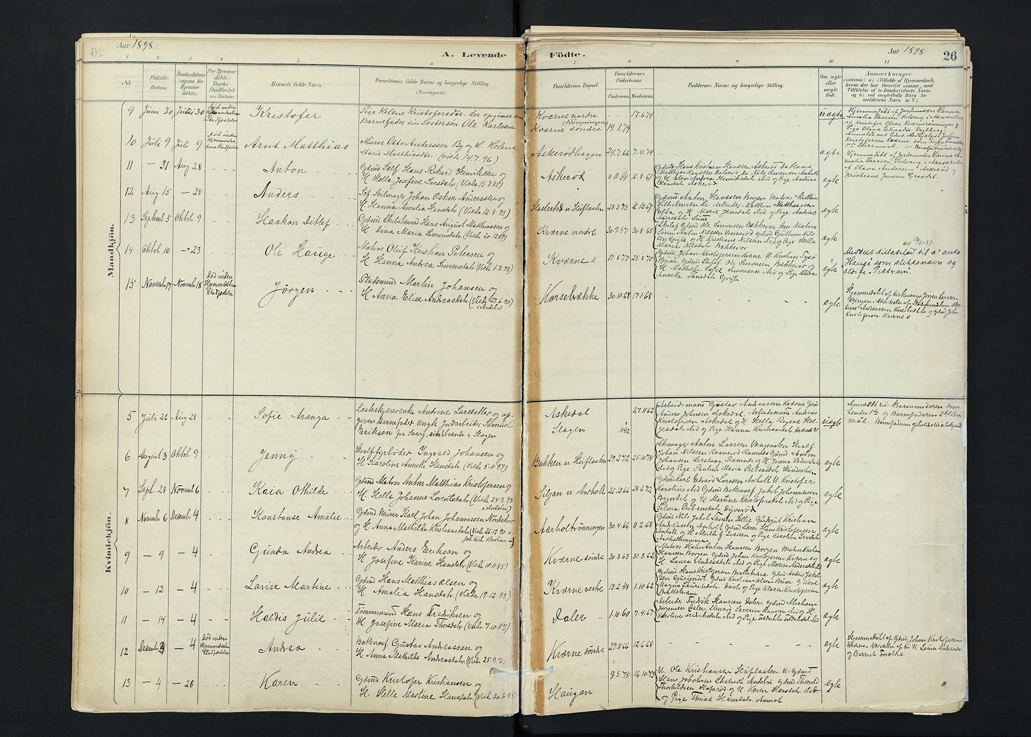 Stokke kirkebøker, SAKO/A-320/F/Fc/L0001: Parish register (official) no. III 1, 1884-1910, p. 26