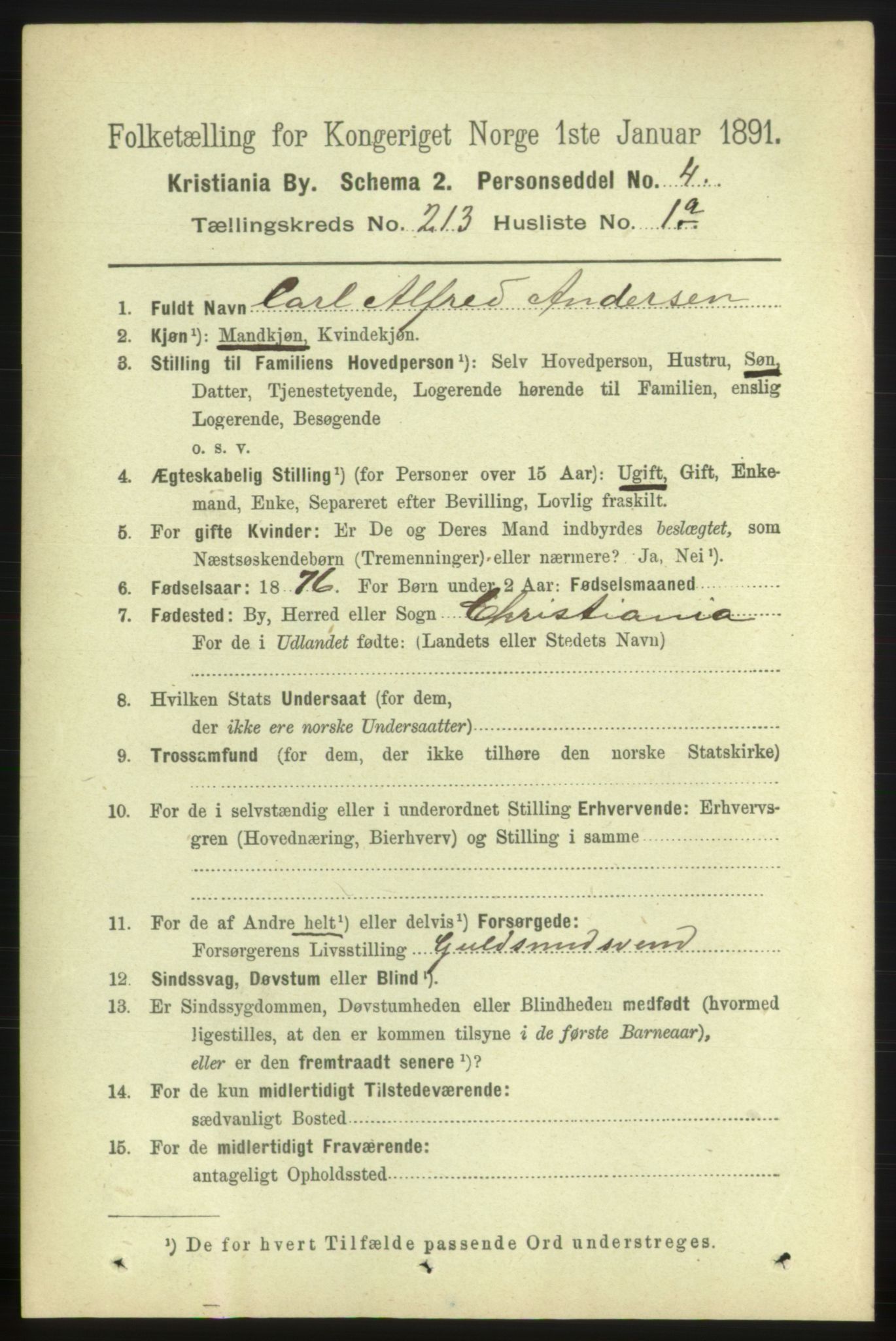 RA, 1891 census for 0301 Kristiania, 1891, p. 126973