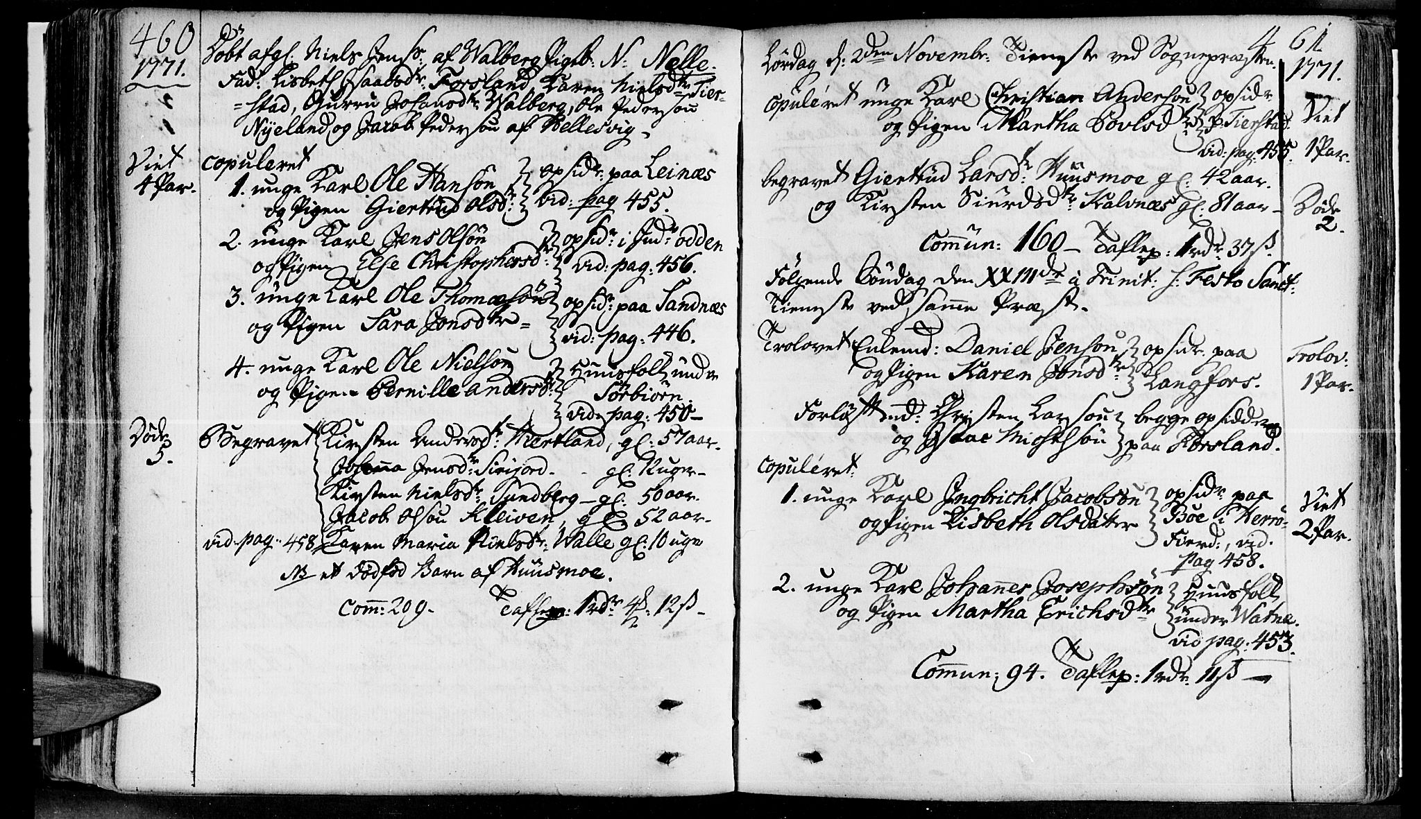 Ministerialprotokoller, klokkerbøker og fødselsregistre - Nordland, SAT/A-1459/830/L0437: Parish register (official) no. 830A05 /2, 1768-1776, p. 460-461