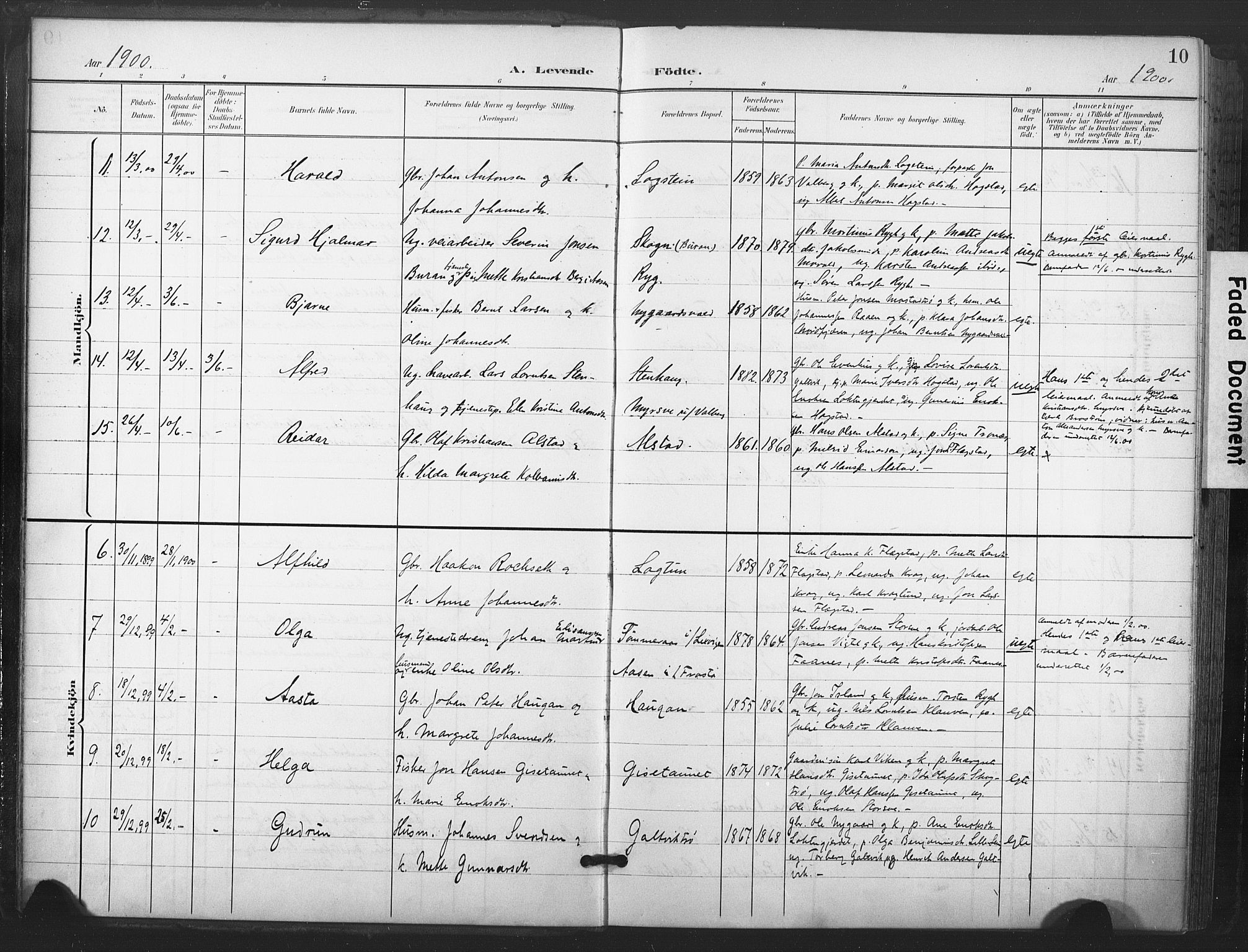 Ministerialprotokoller, klokkerbøker og fødselsregistre - Nord-Trøndelag, SAT/A-1458/713/L0122: Parish register (official) no. 713A11, 1899-1910, p. 10