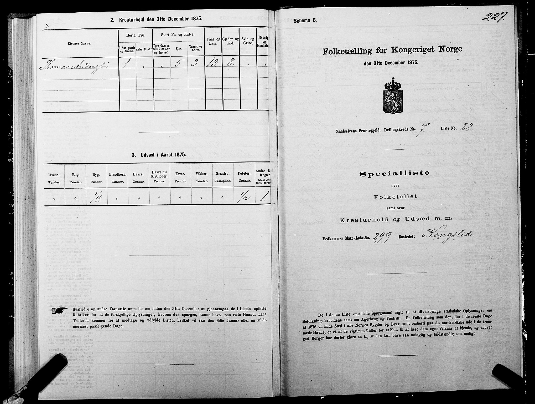 SATØ, 1875 census for 1924P Målselv, 1875, p. 3227