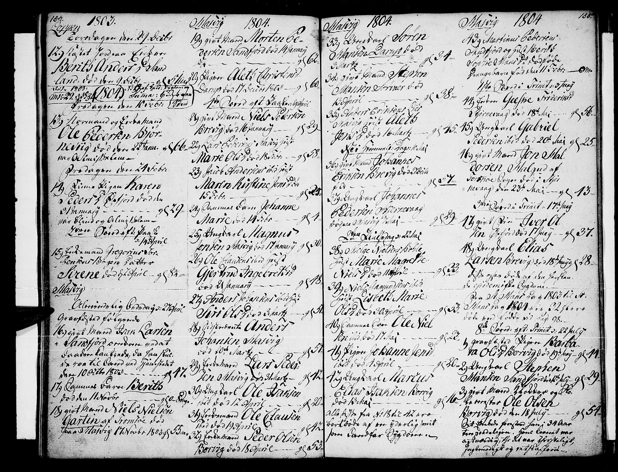 Loppa sokneprestkontor, SATØ/S-1339/H/Ha/L0002kirke: Parish register (official) no. 2, 1785-1821, p. 184-185