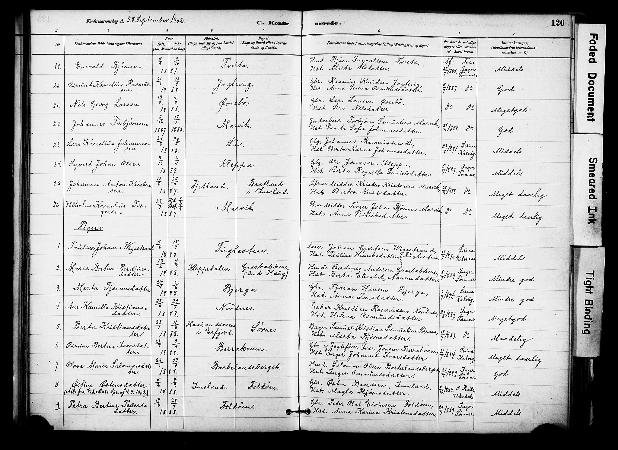 Jelsa sokneprestkontor, AV/SAST-A-101842/01/IV: Parish register (official) no. A 10, 1884-1906, p. 126