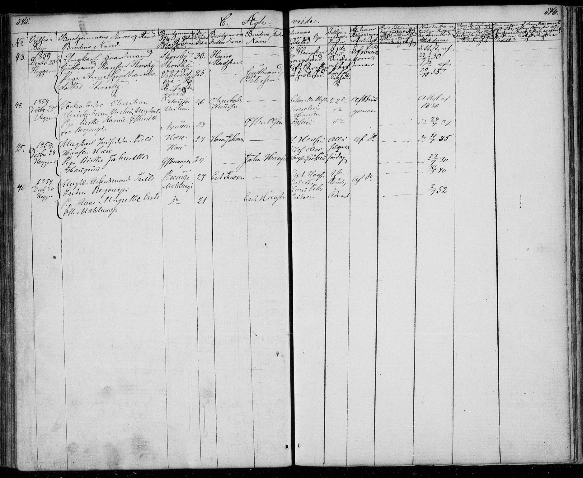 Modum kirkebøker, AV/SAKO-A-234/F/Fa/L0008: Parish register (official) no. 8, 1851-1859, p. 545-546