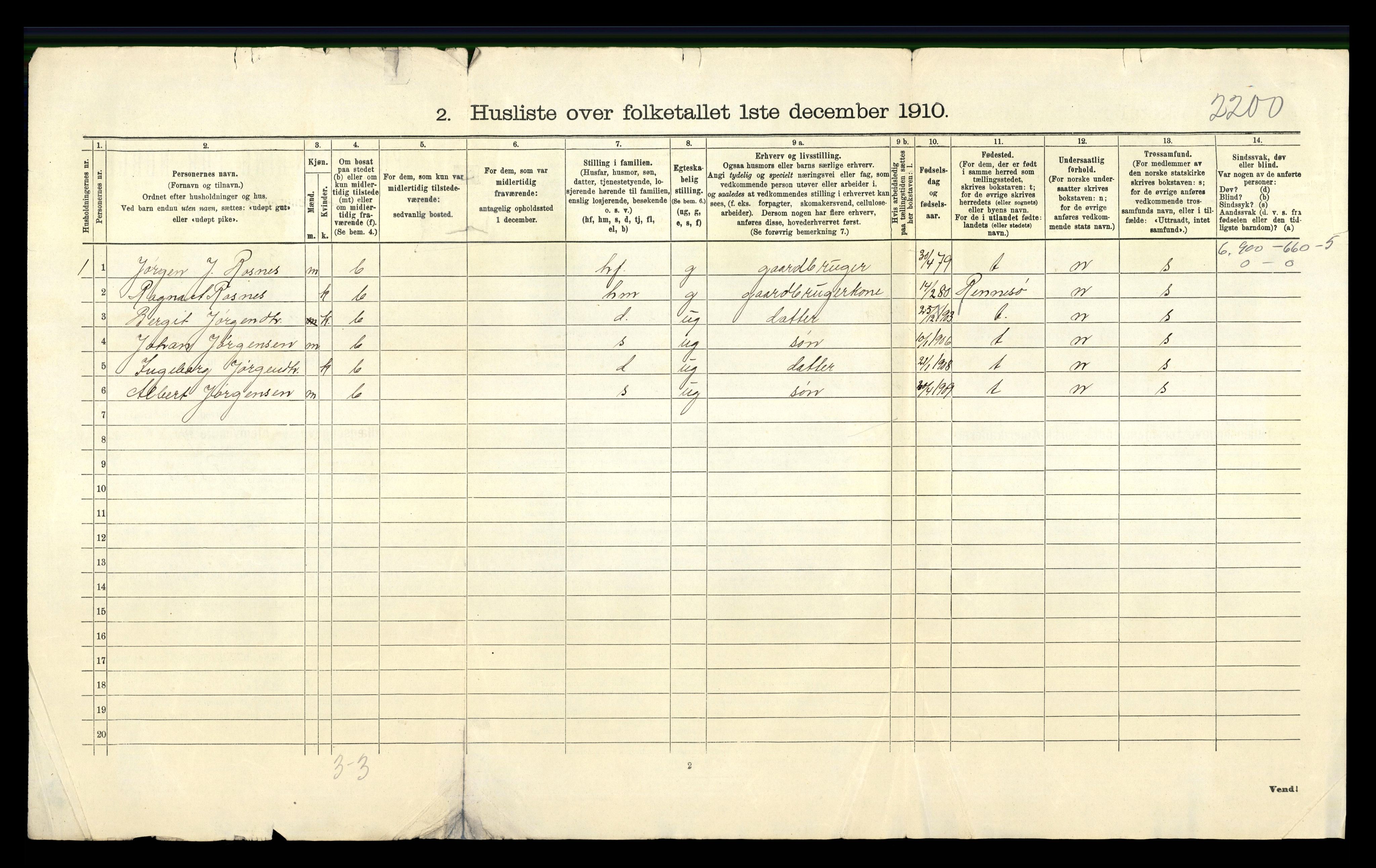 RA, 1910 census for Mosterøy, 1910, p. 24