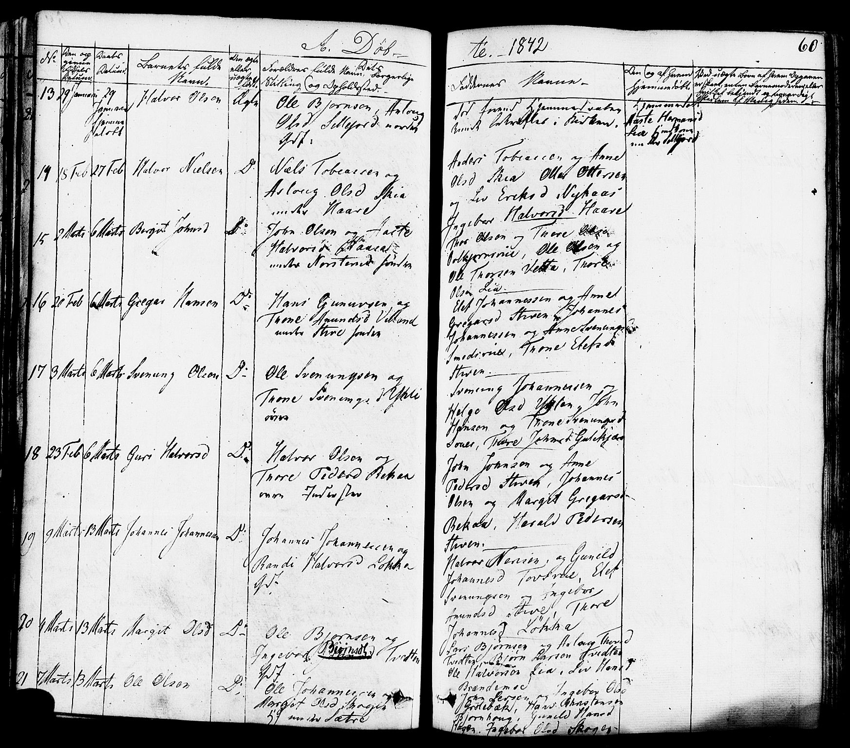 Heddal kirkebøker, AV/SAKO-A-268/F/Fa/L0006: Parish register (official) no. I 6, 1837-1854, p. 60