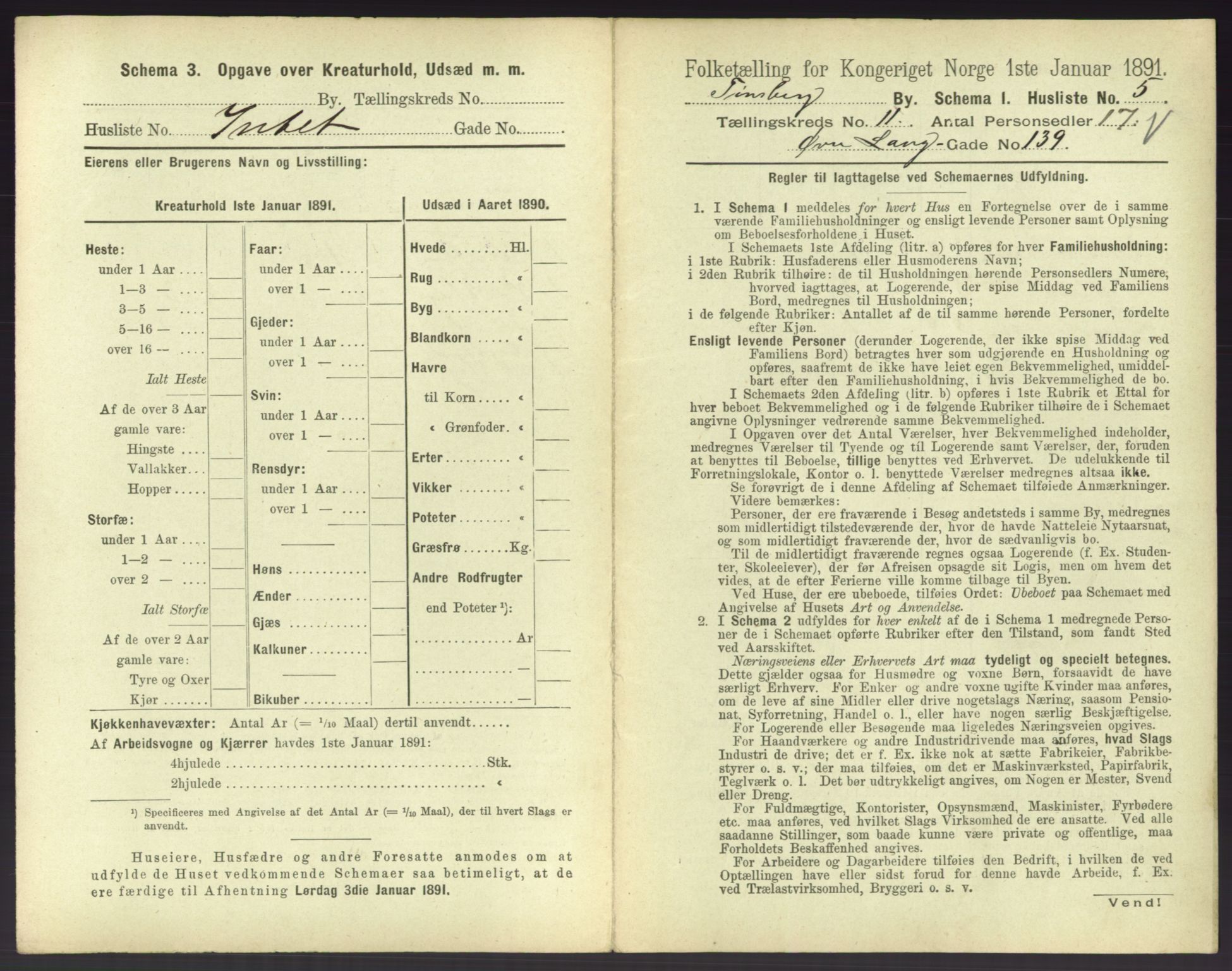 RA, 1891 census for 0705 Tønsberg, 1891, p. 440