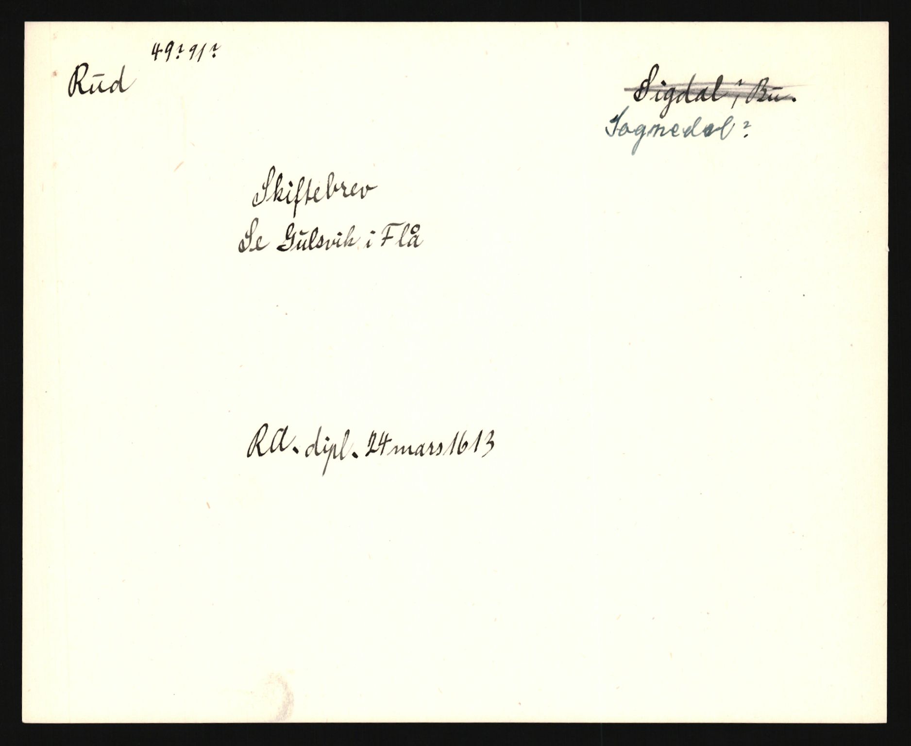 Riksarkivets diplomsamling, AV/RA-EA-5965/F35/F35e/L0012: Registreringssedler Buskerud 1, 1400-1700, p. 33