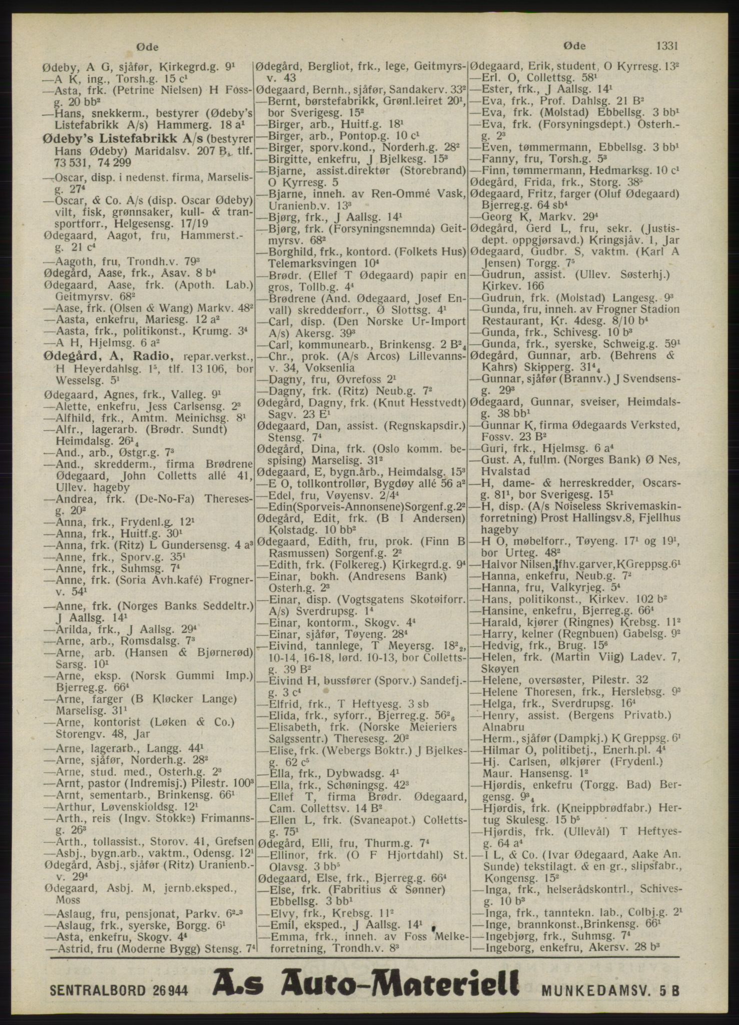 Kristiania/Oslo adressebok, PUBL/-, 1946, p. 1331