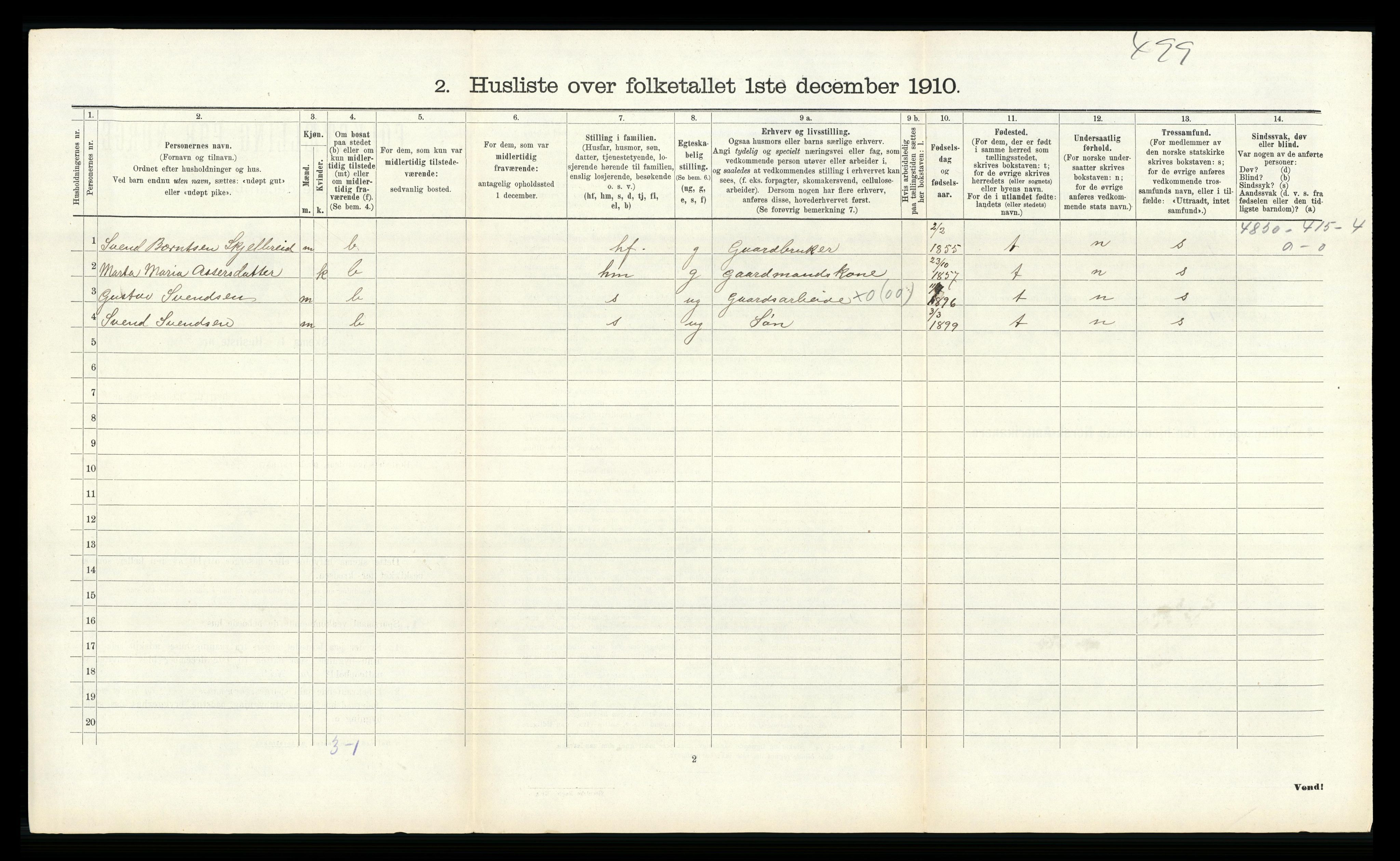 RA, 1910 census for Høyland, 1910, p. 251