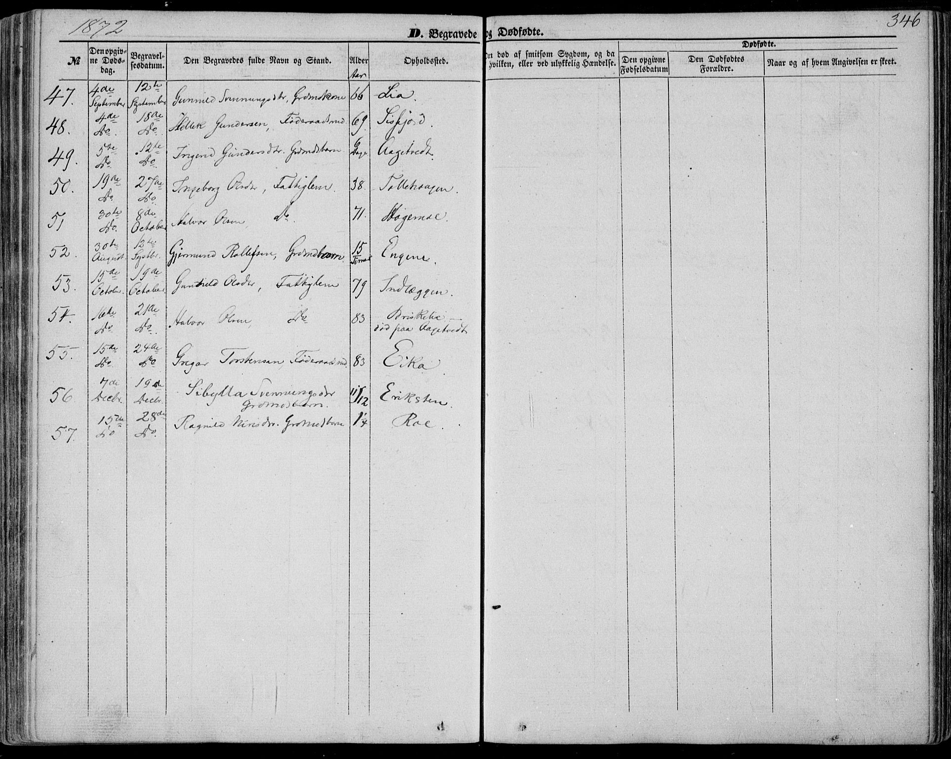 Bø kirkebøker, SAKO/A-257/F/Fa/L0009: Parish register (official) no. 9, 1862-1879, p. 346