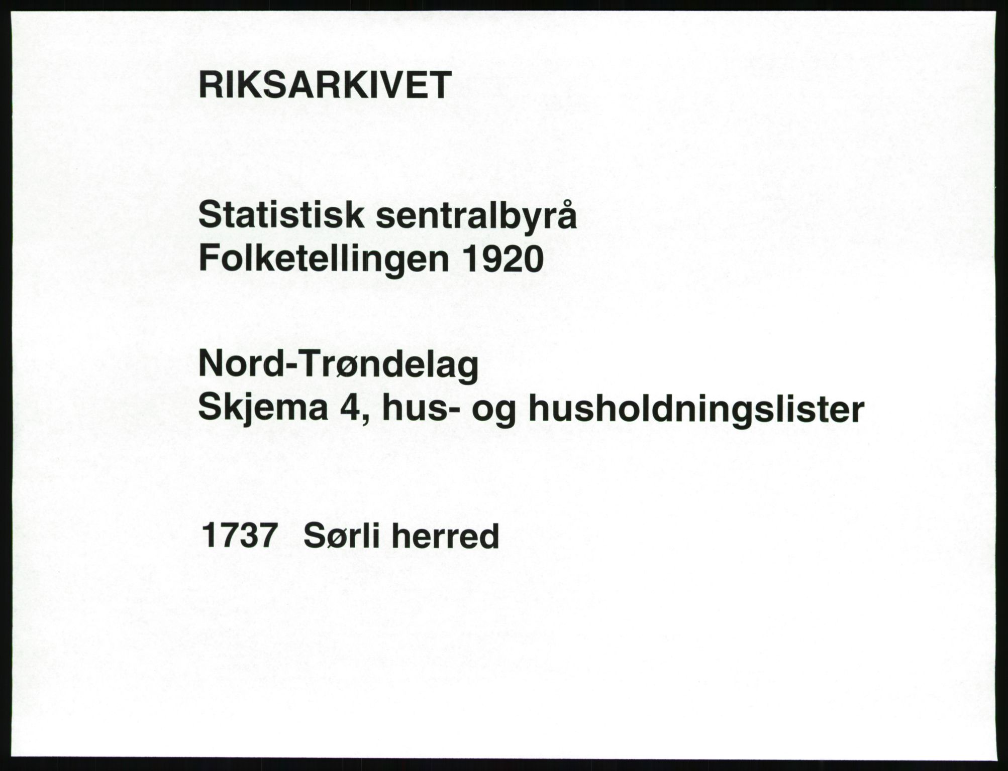 SAT, 1920 census for Sørli, 1920, p. 17