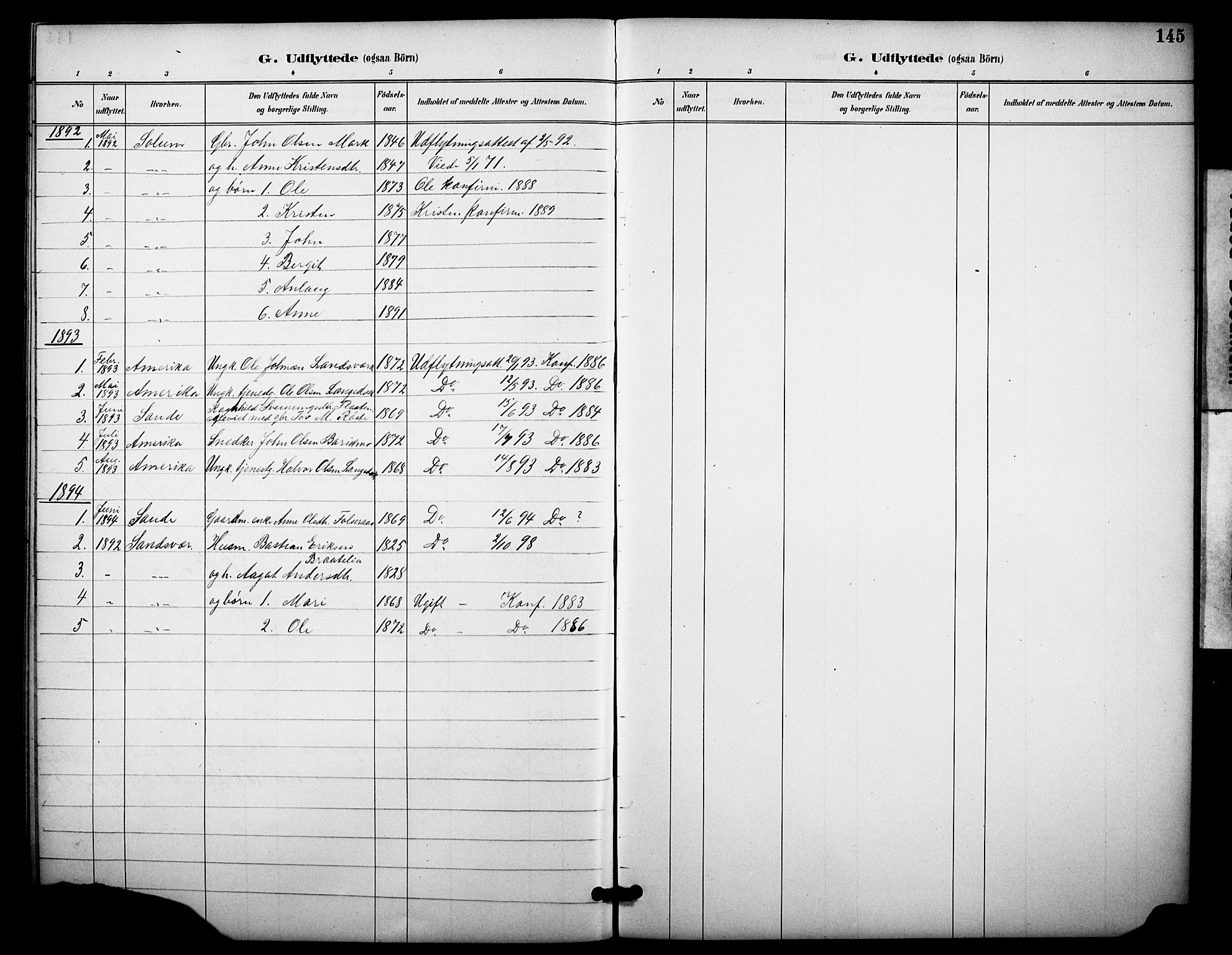Heddal kirkebøker, SAKO/A-268/F/Fb/L0001: Parish register (official) no. II 1, 1884-1910, p. 145