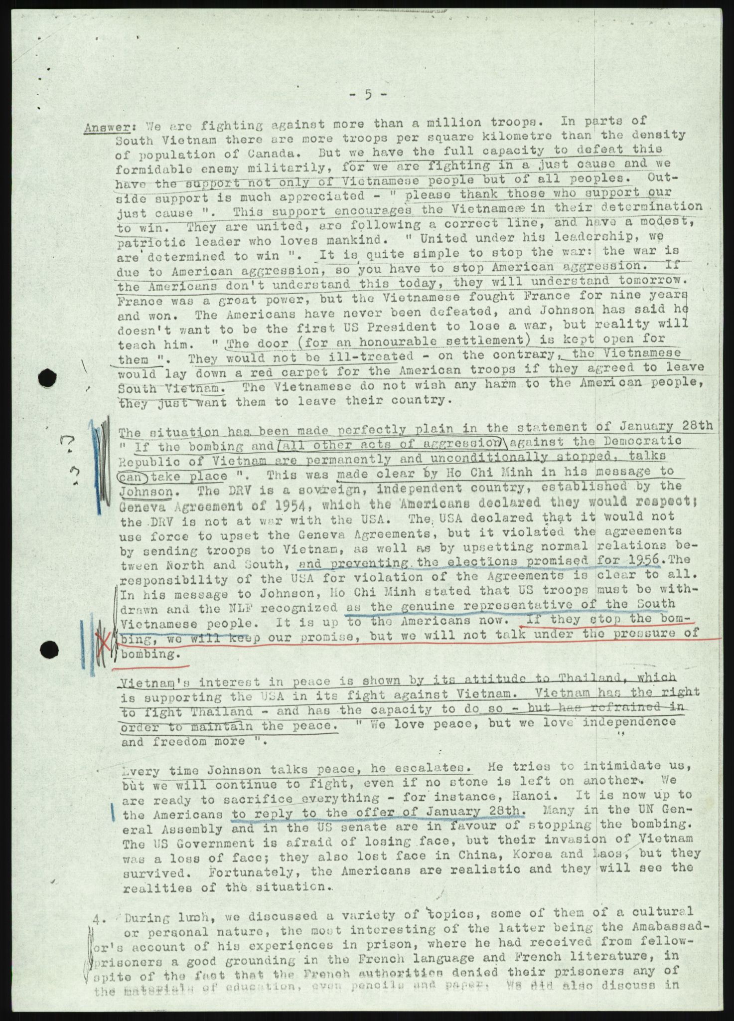 Utenriksdepartementet, hovedarkiv, AV/RA-S-6794/D/Da/Daa/L0969/0001: Verdenspolitikk. Fremmede staters politikk. Generelt / Sør-Vietnam: Nobelpristakeres fredsaksjoner (2 mapper), 1967-1969, p. 18