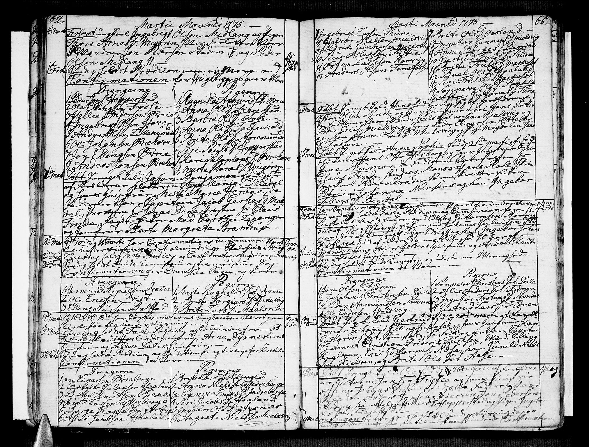 Vik sokneprestembete, SAB/A-81501: Parish register (official) no. A 4, 1772-1783, p. 64-65