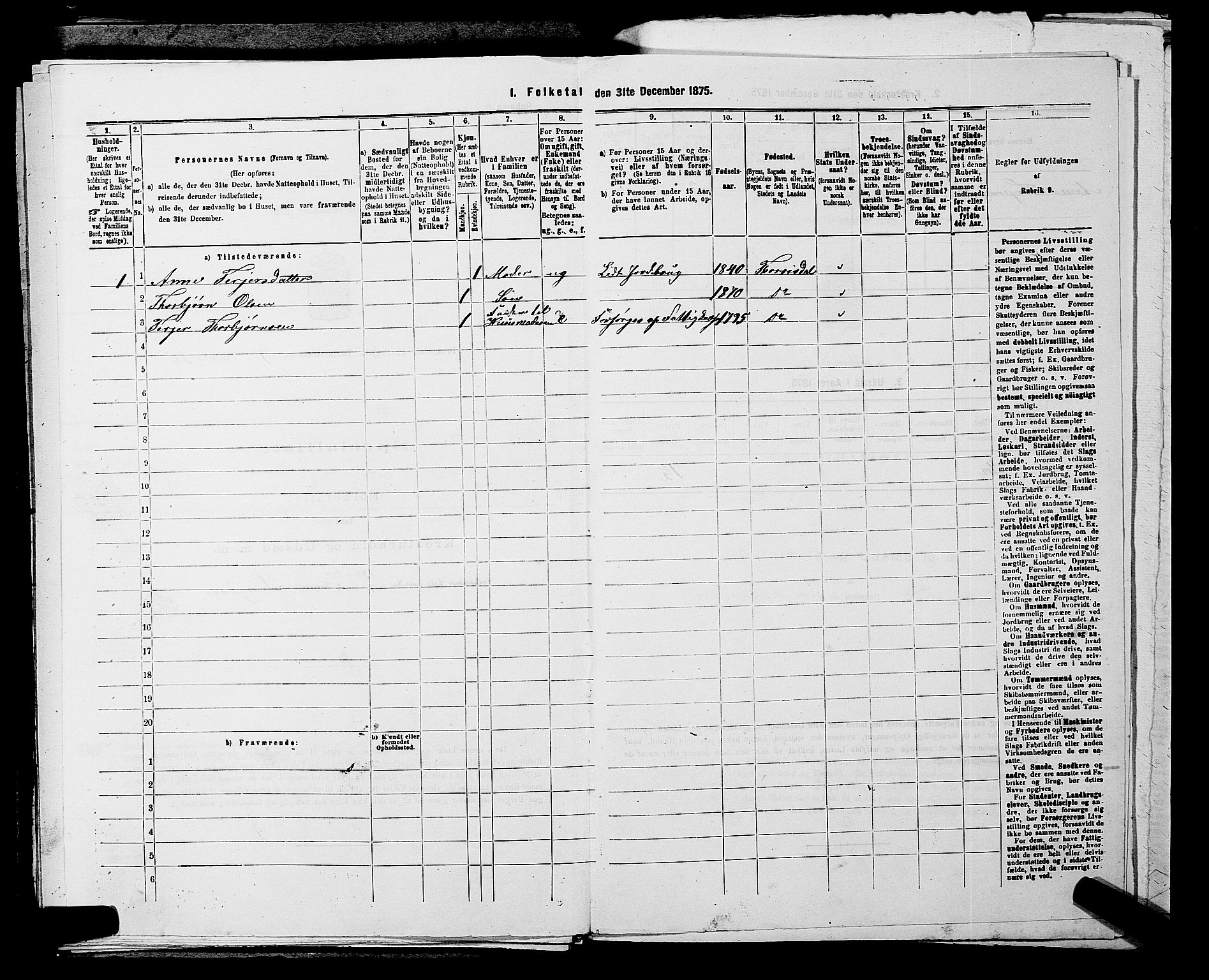 SAKO, 1875 census for 0817P Drangedal, 1875, p. 989